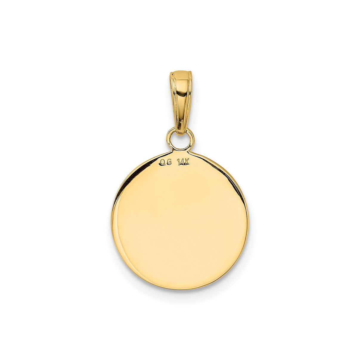 14k Yellow Gold Saint Francis Pendant with Raised Kneeling Image, Catholic Medal for Women or Unisex