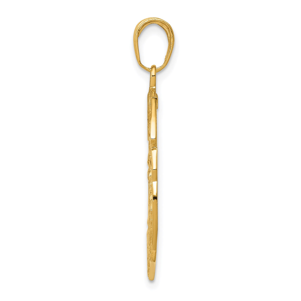 14k Yellow Gold Saint Michael Protection Pendant, Archangel Badge Medal for Men