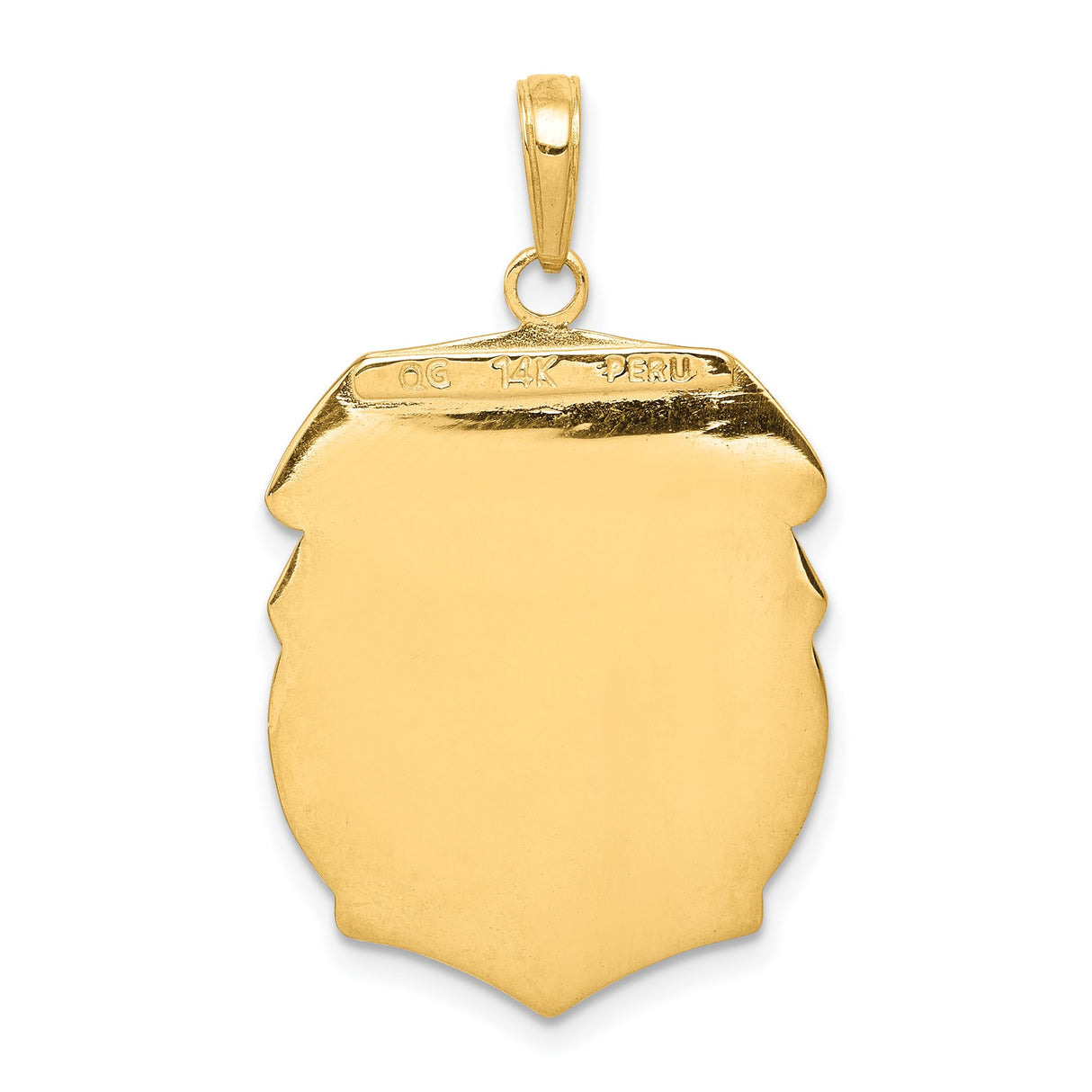 14k Yellow Gold Saint Michael Protection Pendant, Archangel Badge Medal for Men