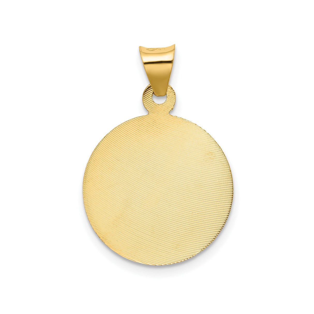 14k Yellow Gold Holy Family Pendant with Mary, Joseph, and Baby Jesus Engraving