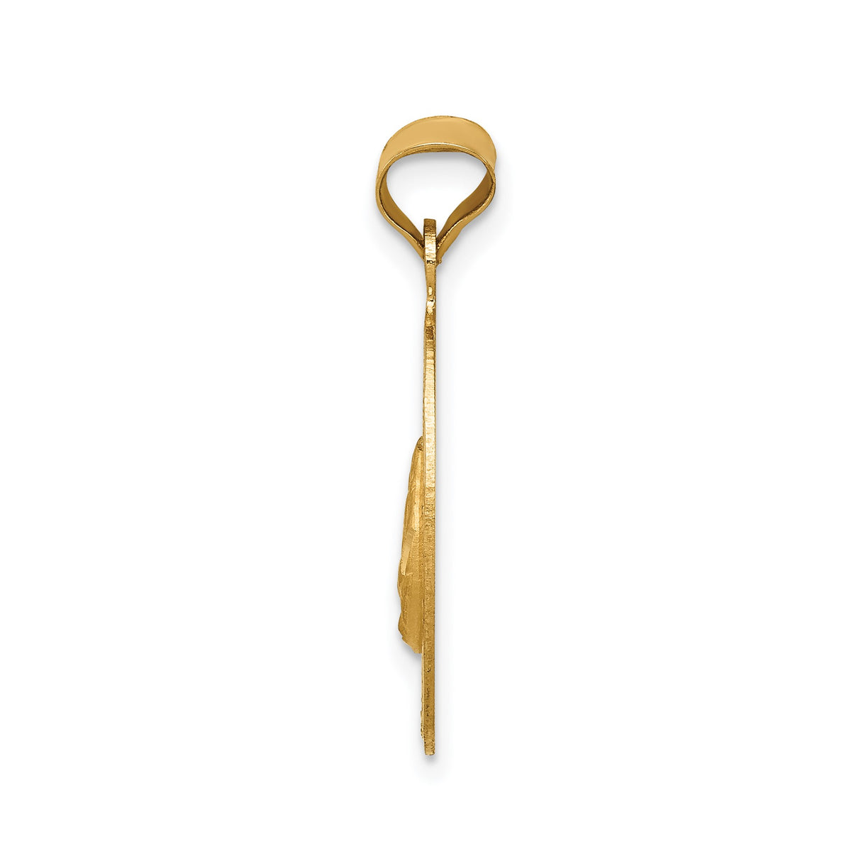 14k Tri-Color Gold Holy Family Pendant with Rhodium Accent, Oval Catholic Medal for Women