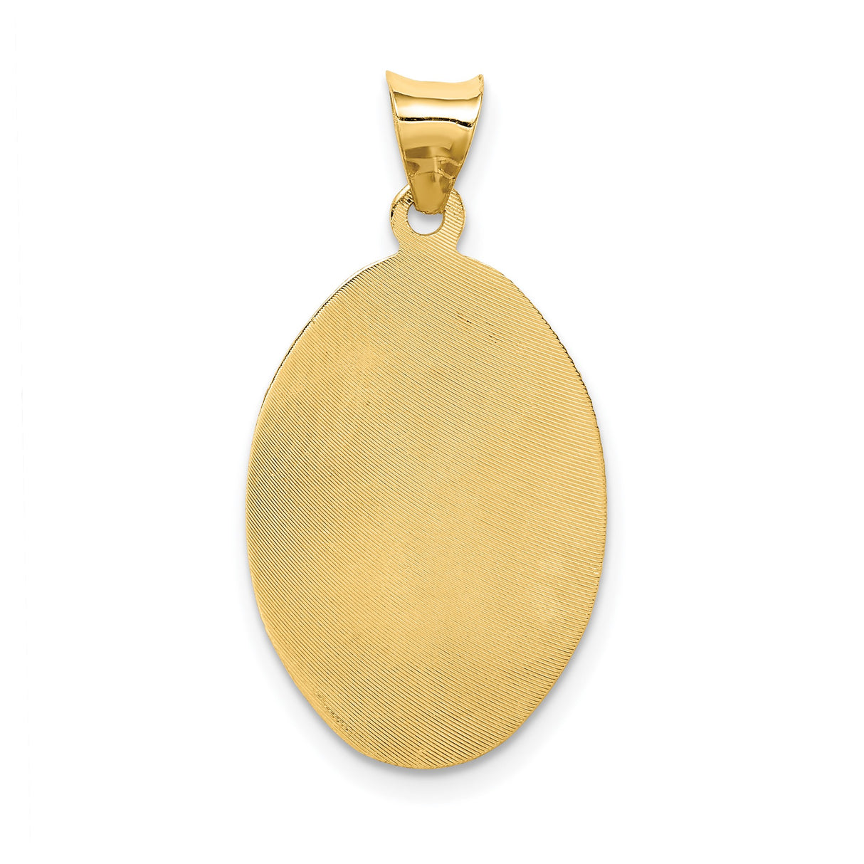 14k Tri-Color Gold Our Lady of Guadalupe Oval Pendant, Religious Medal Charm for Women