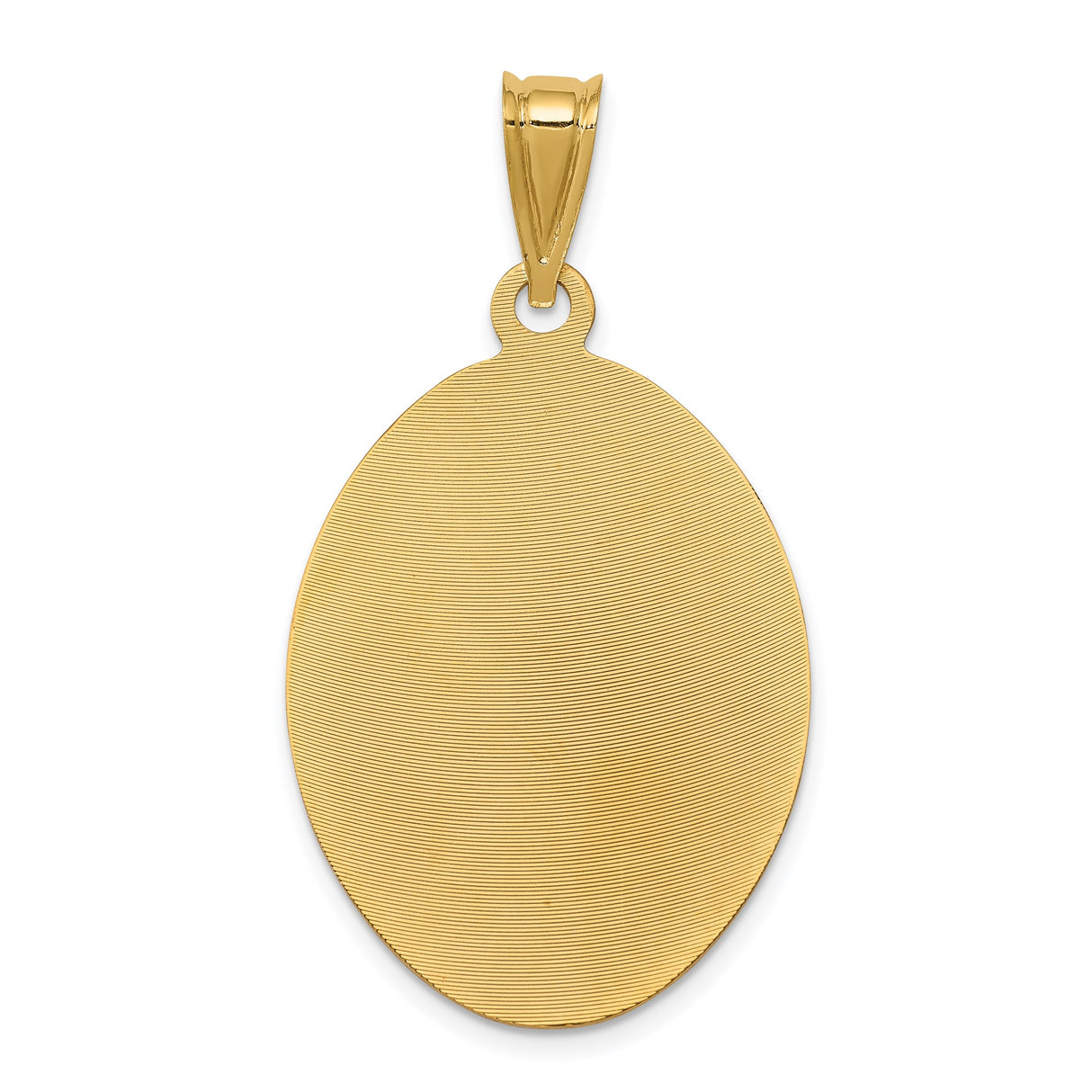 14k Tri-Color Gold Our Lady of Guadalupe Pendant, Oval Rhodium Medal, Religious Charm