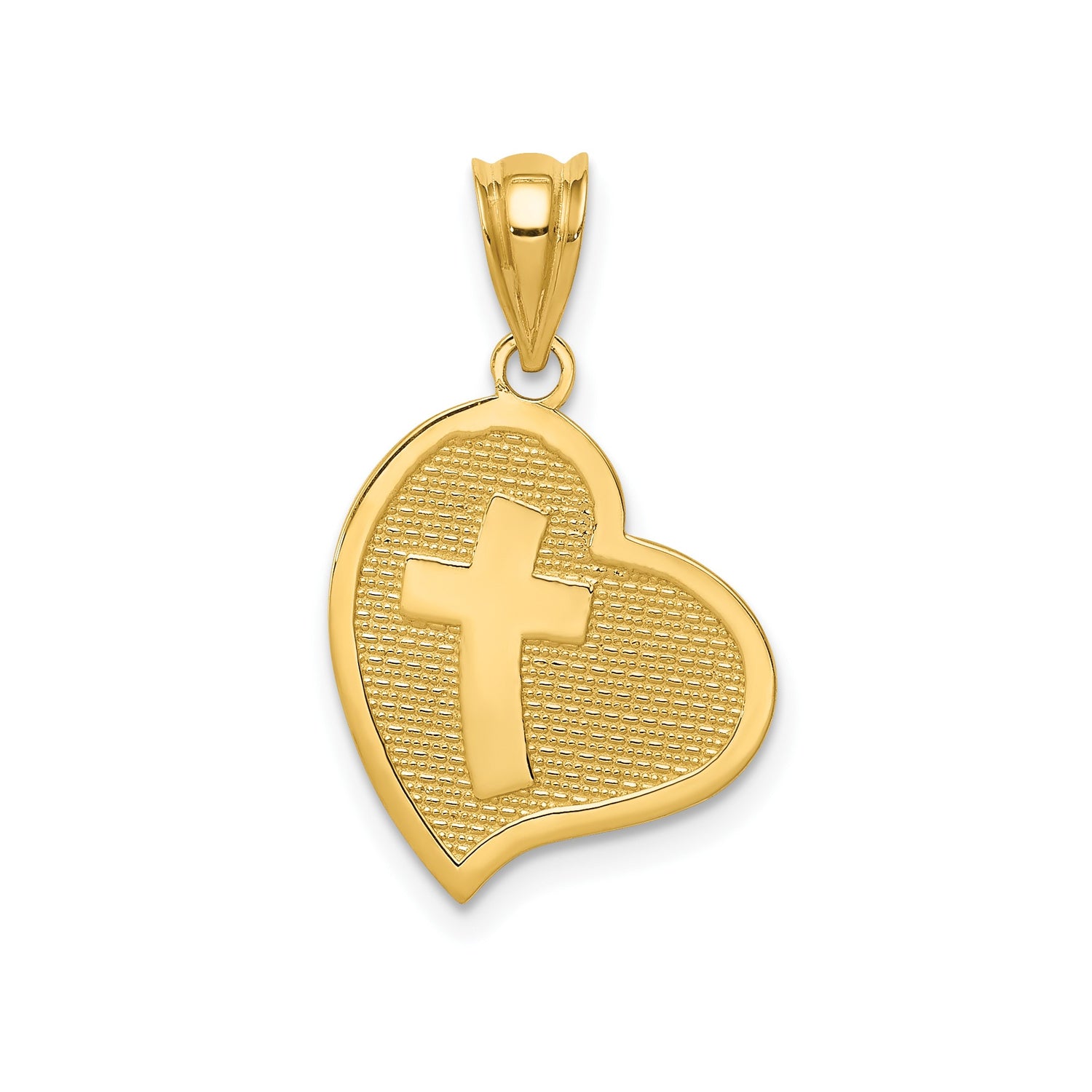 14k Yellow Gold Heart Pendant with Mom I Love You Message, Sentimental Jewelry for Women