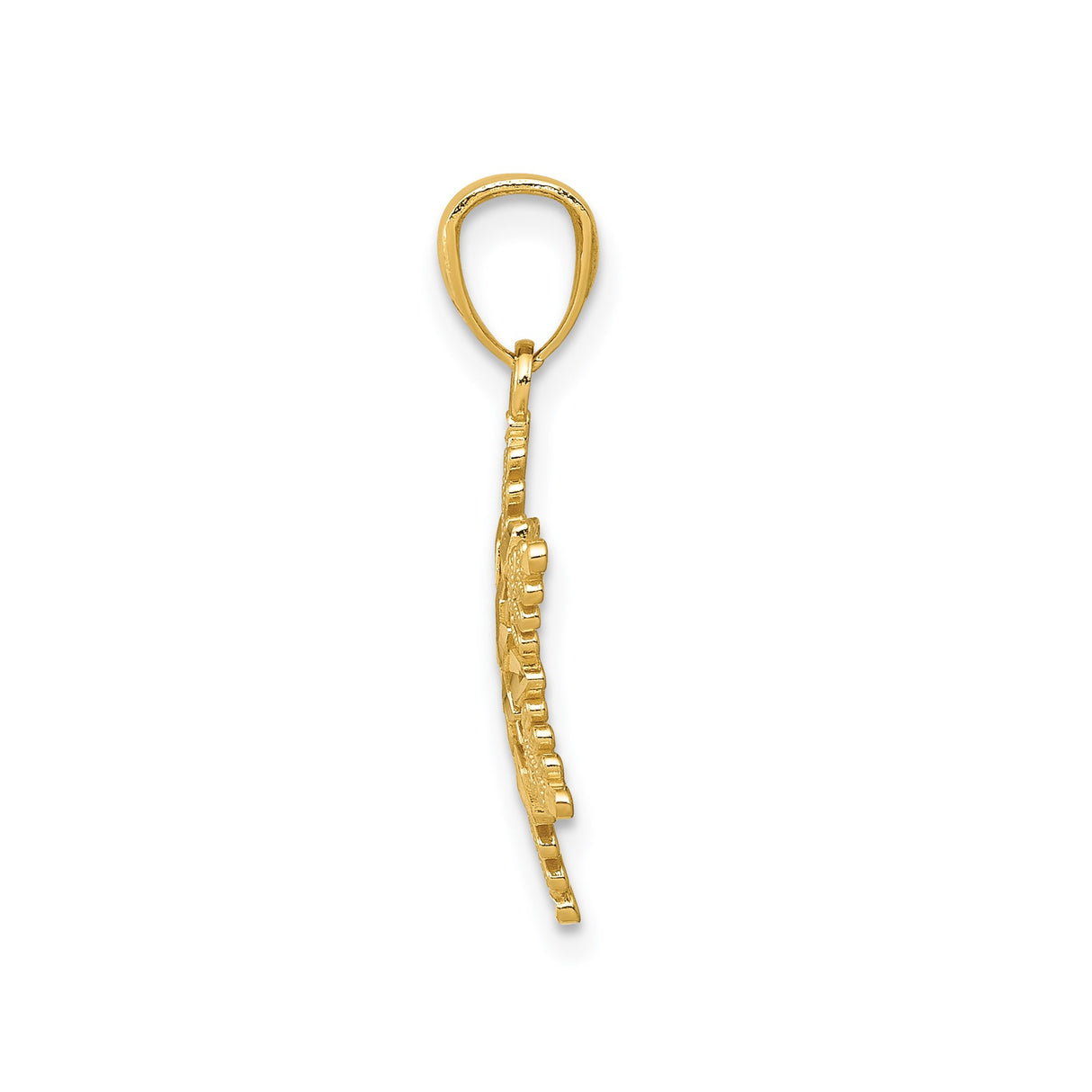 14k Yellow Gold Snowflake Pendant, Six-Pointed Symmetrical Design, Winter Charm for Women