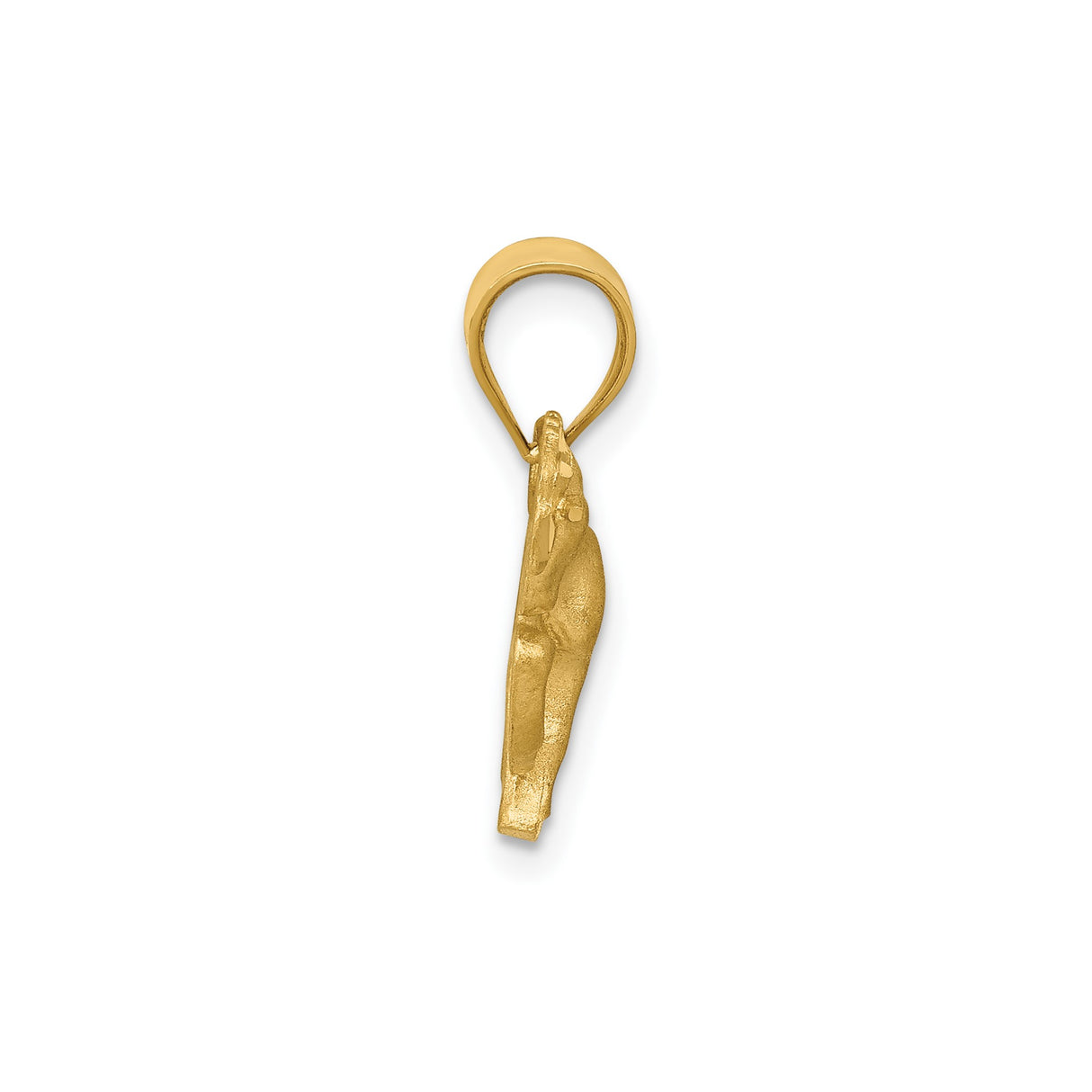 14k Yellow Gold Prancing Horse Pendant, Satin Polished Equestrian Charm for Women or Unisex