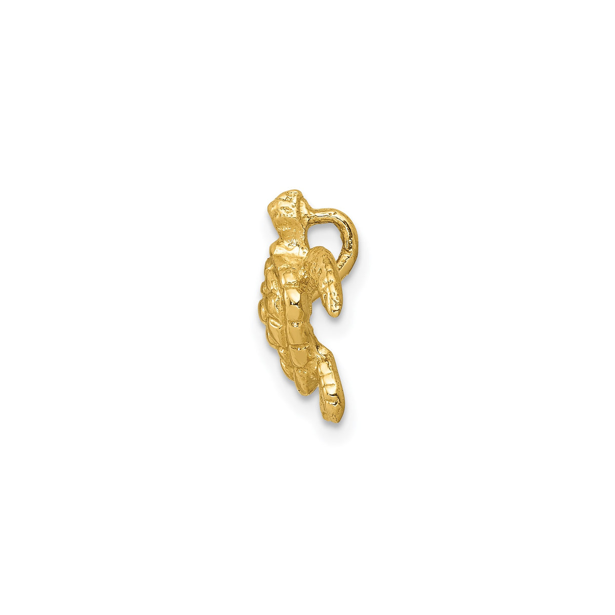 14k Yellow Gold Sea Turtle Pendant with Detailed Shell and Flippers, Ocean Animal Jewelry Charm