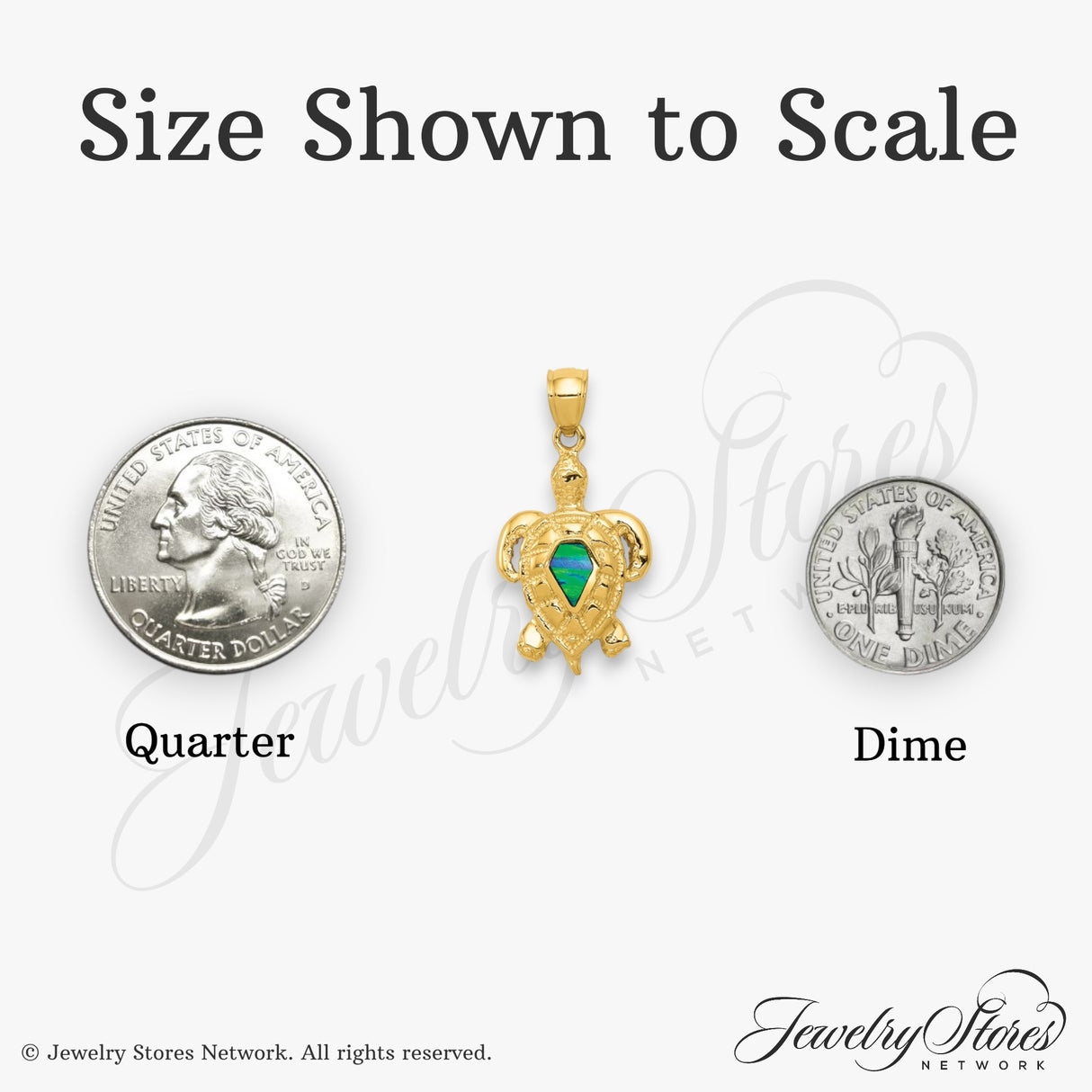 14k Yellow Gold Sea Turtle Pendant with Green Blue Opal Inlay, Nautical Ocean Animal Charm