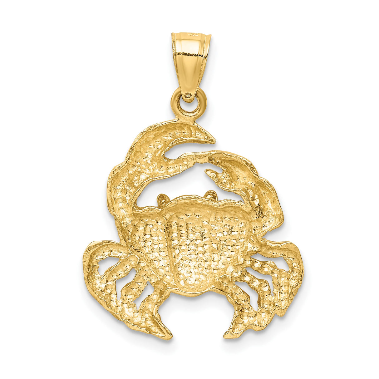 14k Yellow Gold Crab Pendant, Cancer Zodiac Sign Charm, Astrology Jewelry for Unisex