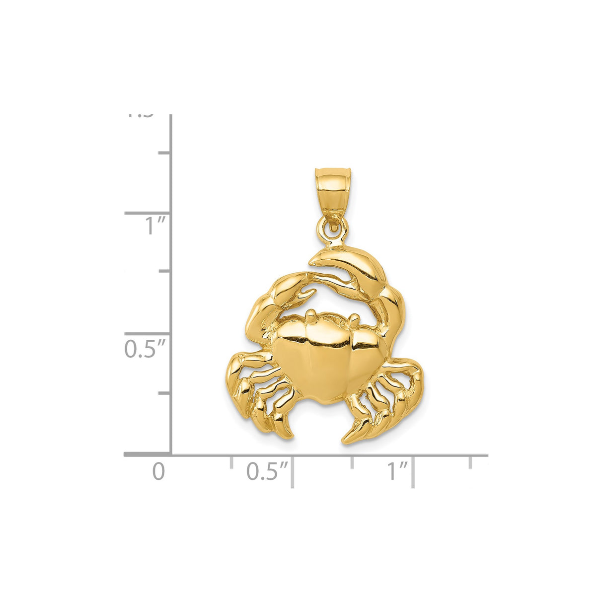 14k Yellow Gold Crab Pendant, Cancer Zodiac Sign Charm, Astrology Jewelry for Unisex