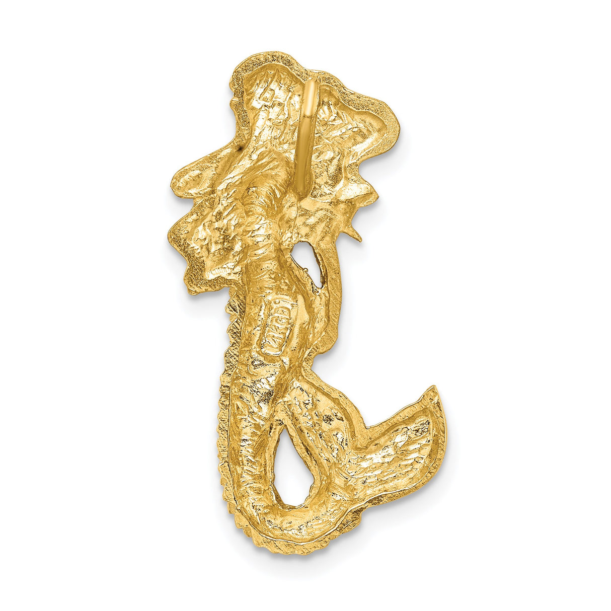 14k Yellow Gold Mermaid Pendant, Sculpted Nautical Charm, Ocean Fantasy Jewelry for Women