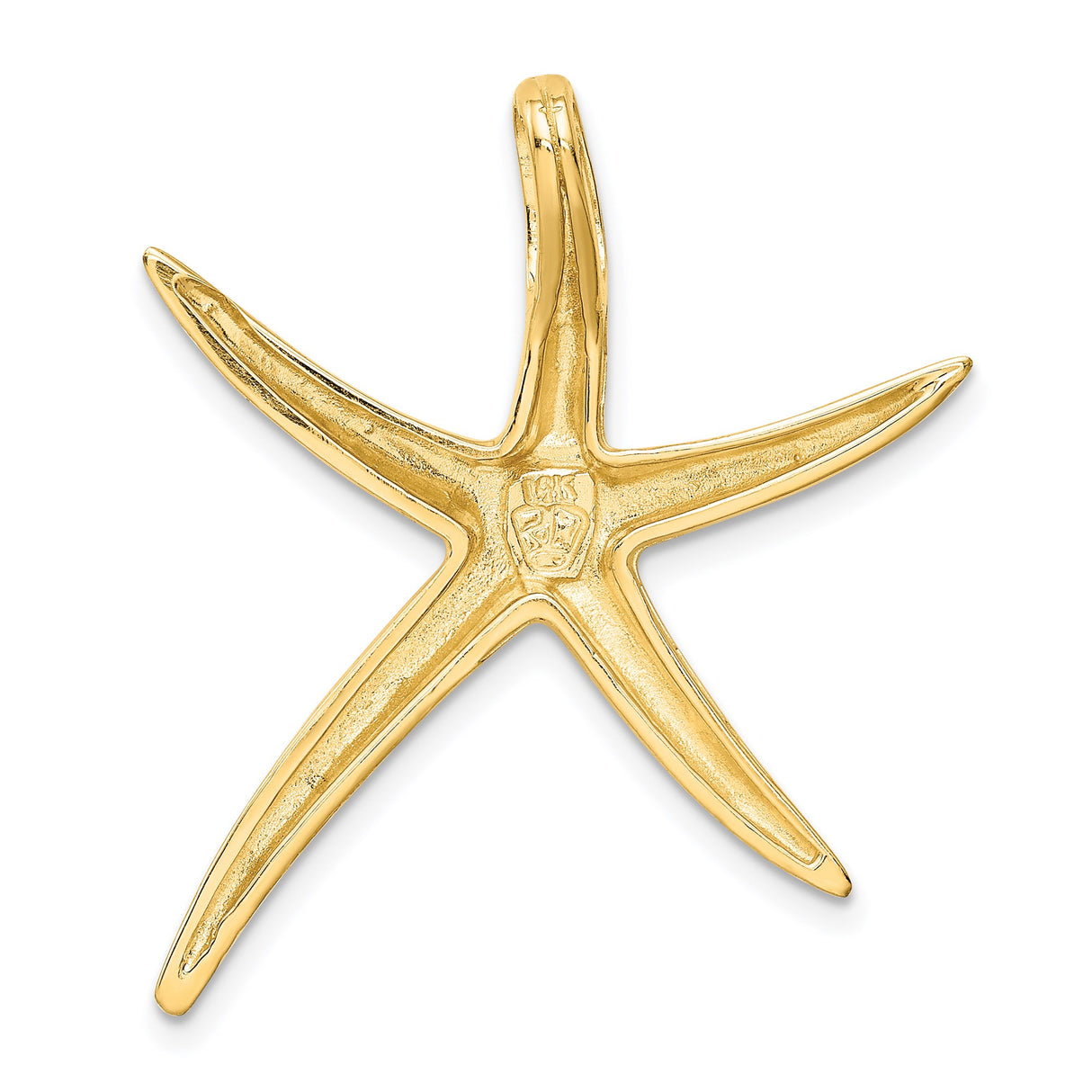 14k Yellow Gold Starfish Pendant, Polished Nautical Ocean-Inspired Jewelry for Women
