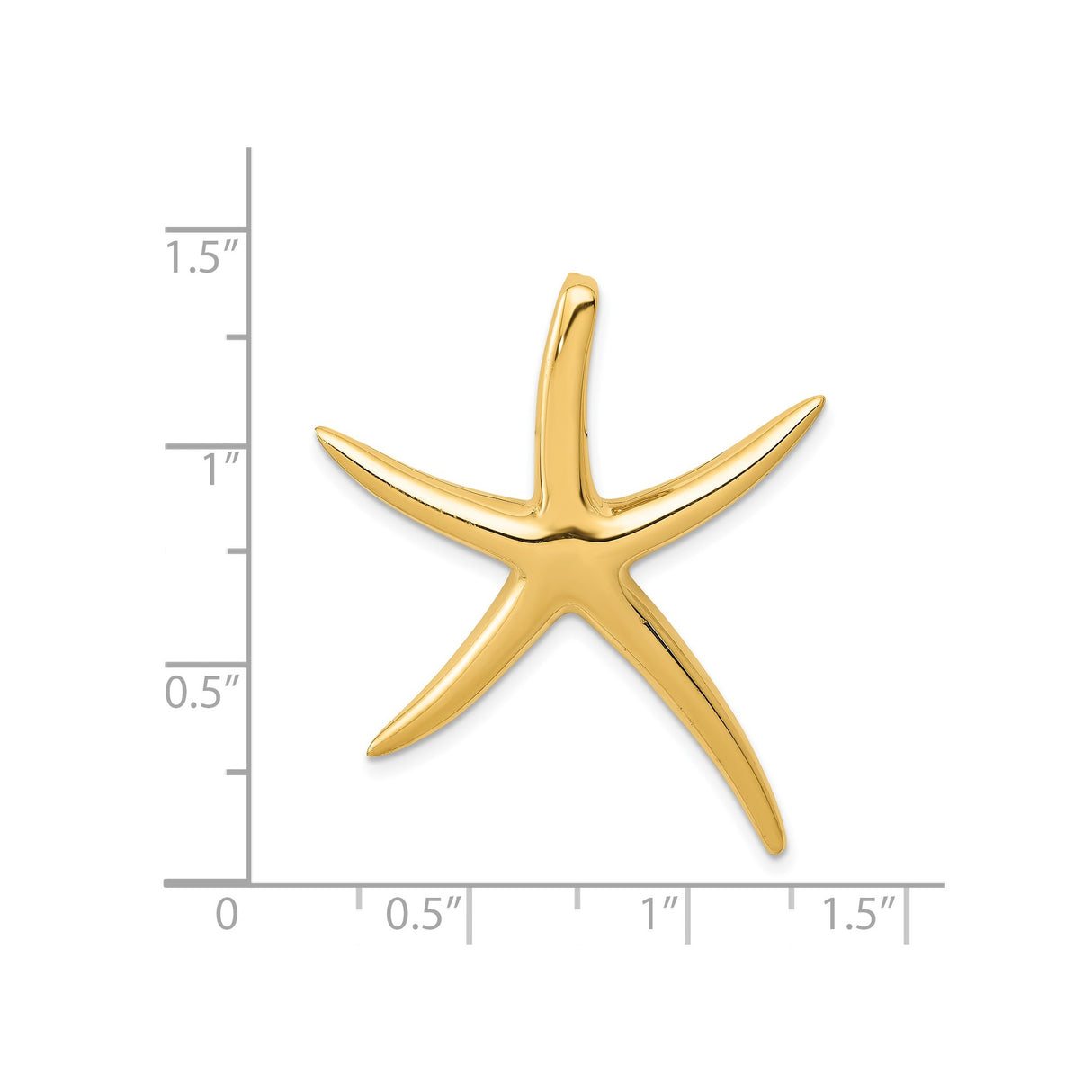 14k Yellow Gold Starfish Pendant, Polished Nautical Ocean-Inspired Jewelry for Women