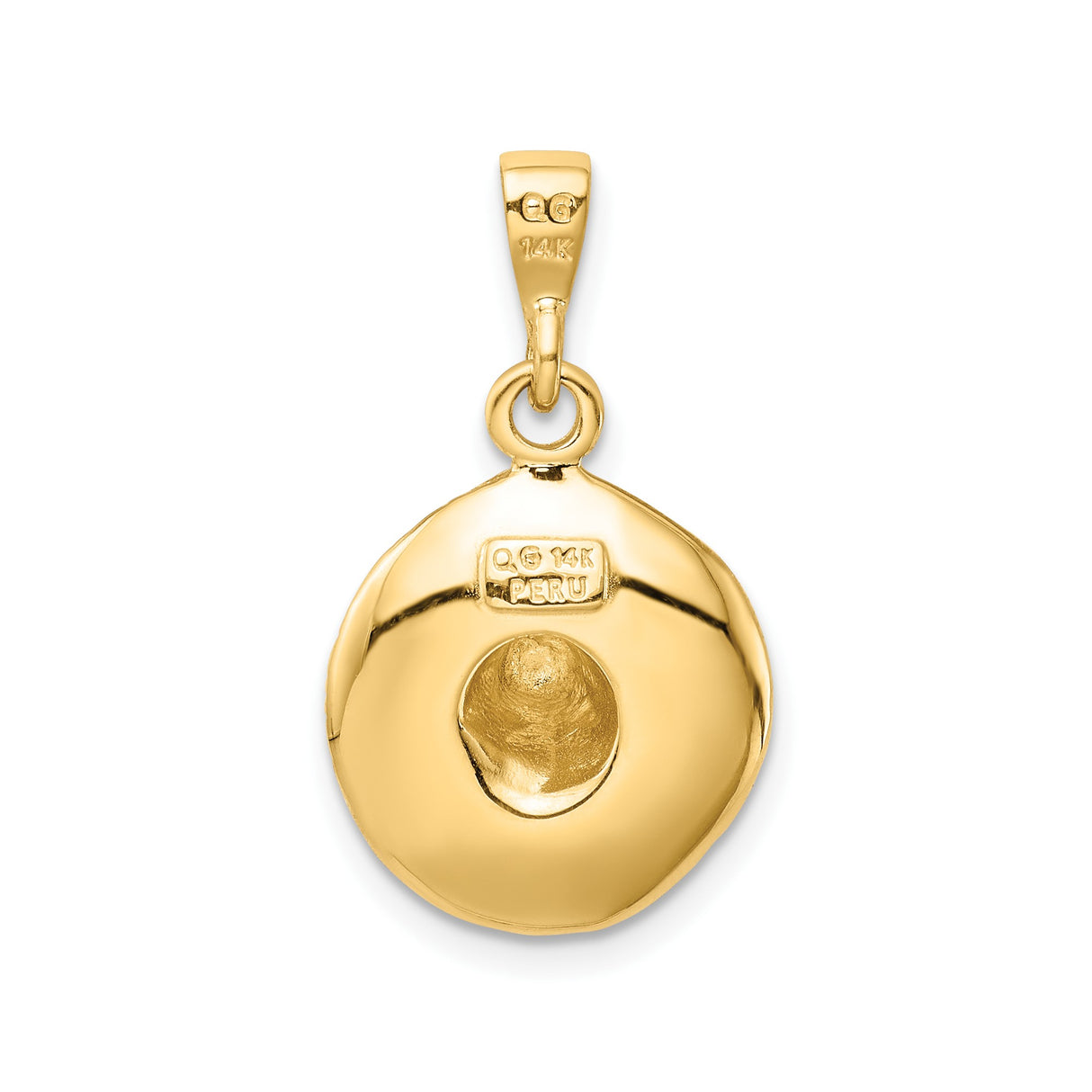 14k Yellow Gold Sombrero Pendant, Embossed Mexican Hat Charm, Latin Heritage Jewelry