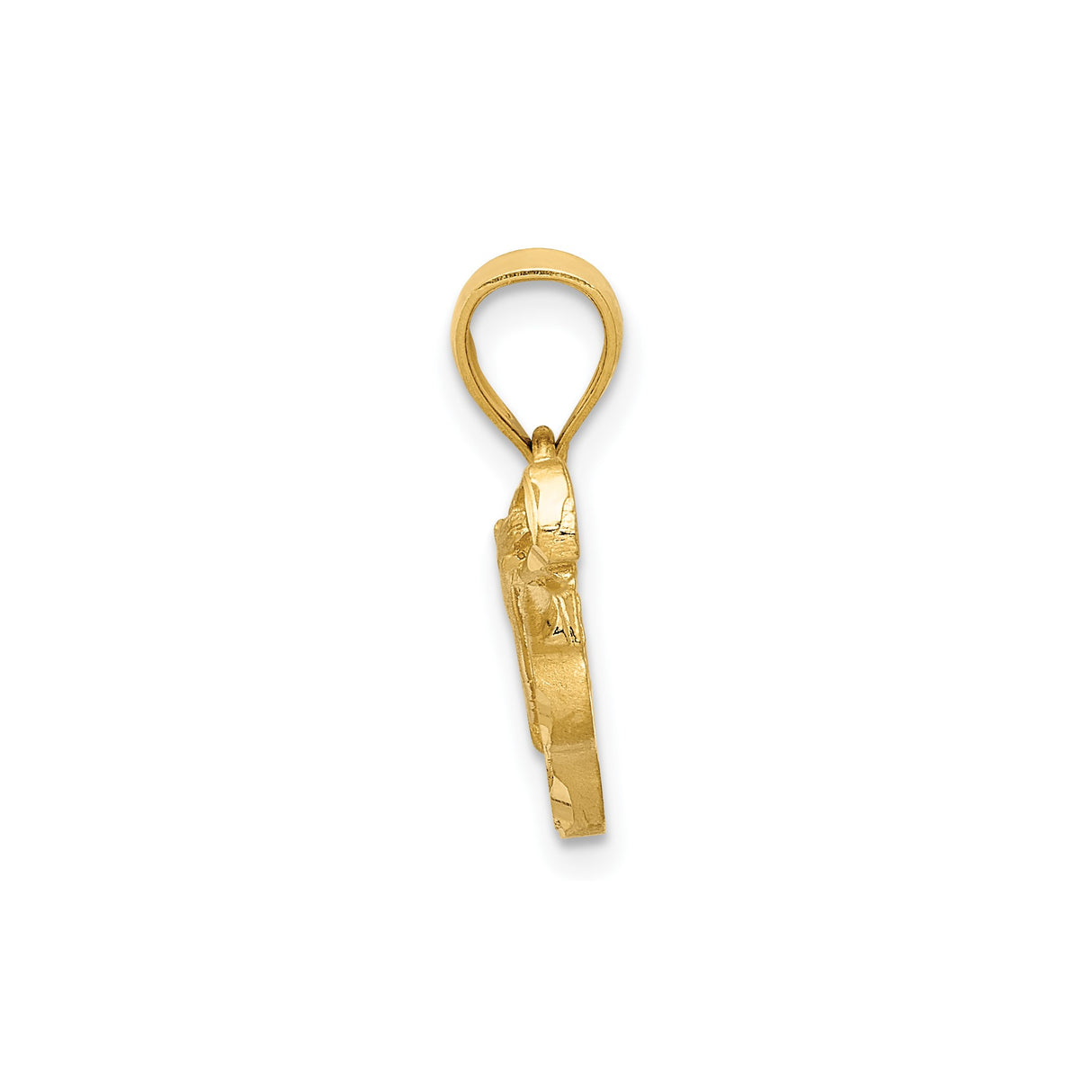 14k Yellow Gold Guitar Pendant with Detailed Acoustic Design, Music Charm for Men or Women