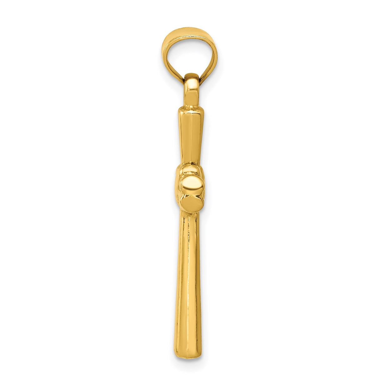 14k Yellow Gold Knot Latin Cross Pendant, Polished Minimal Design for Men and Women