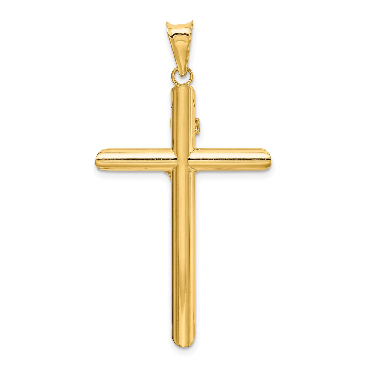 14k Multi-Tone Gold Crucifix Pendant with Latin INRI Jesus Figure Religious Charm