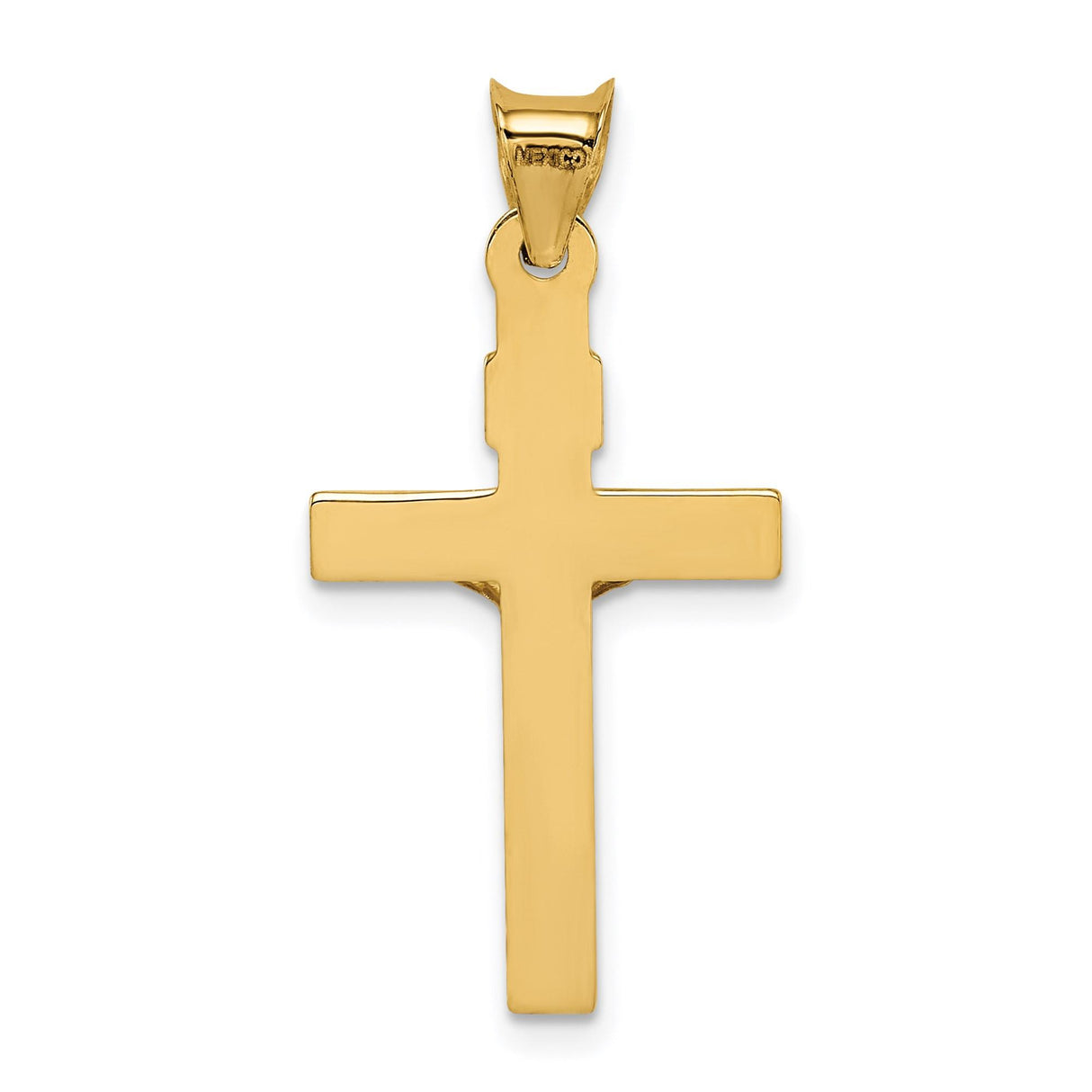 14k Two-Tone Gold Latin Crucifix Pendant with INRI Detail Religious Charm