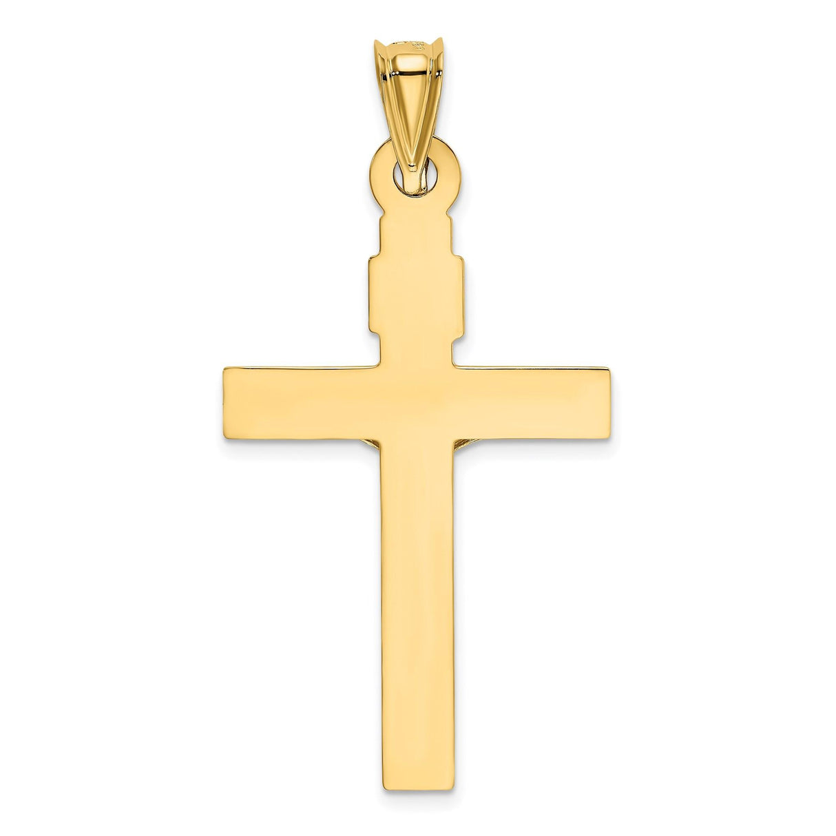14k Two-Tone Gold Crucifix Pendant with INRI and Jesus Figure Religious Charm