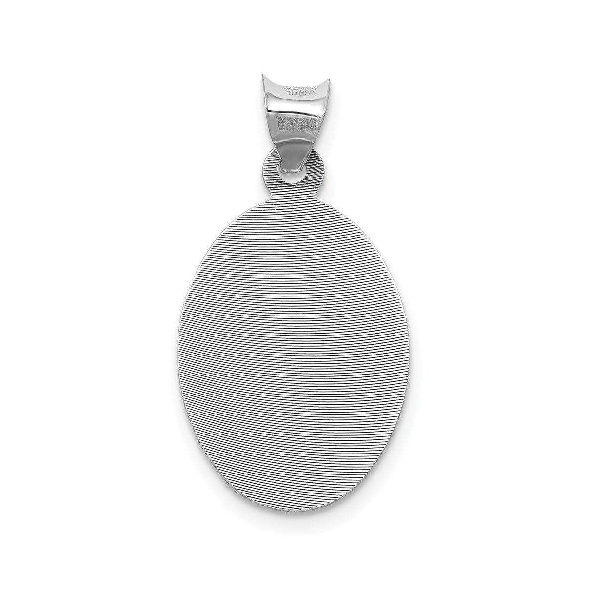 14k White Gold Oval Pendant Featuring Our Lady of Guadalupe Religious Medal