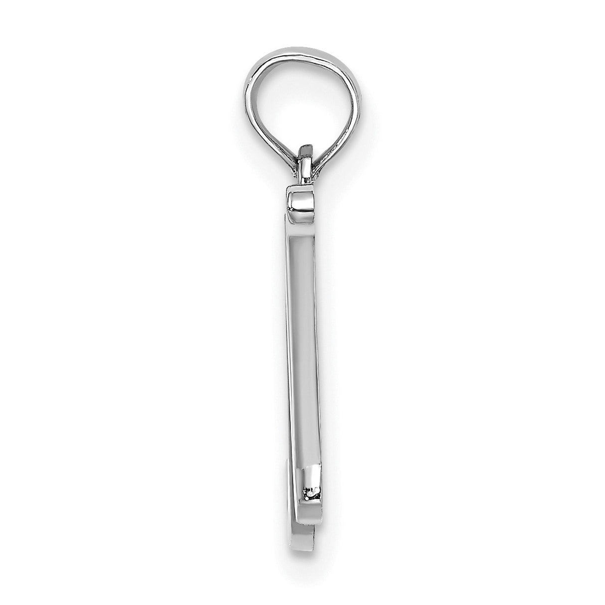 14k White Gold Initial N Pendant, Script Letter Charm, Dainty Monogram Jewelry for Women
