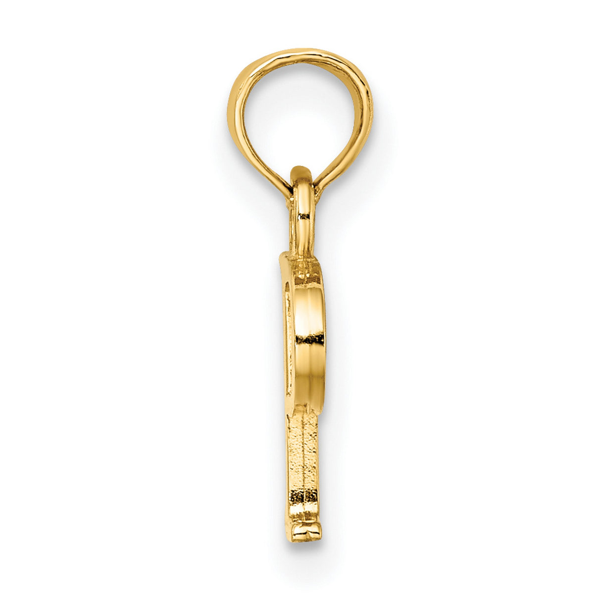 14k Yellow Gold Initial P Pendant, Polished Block Letter Charm in Classic Serif Font