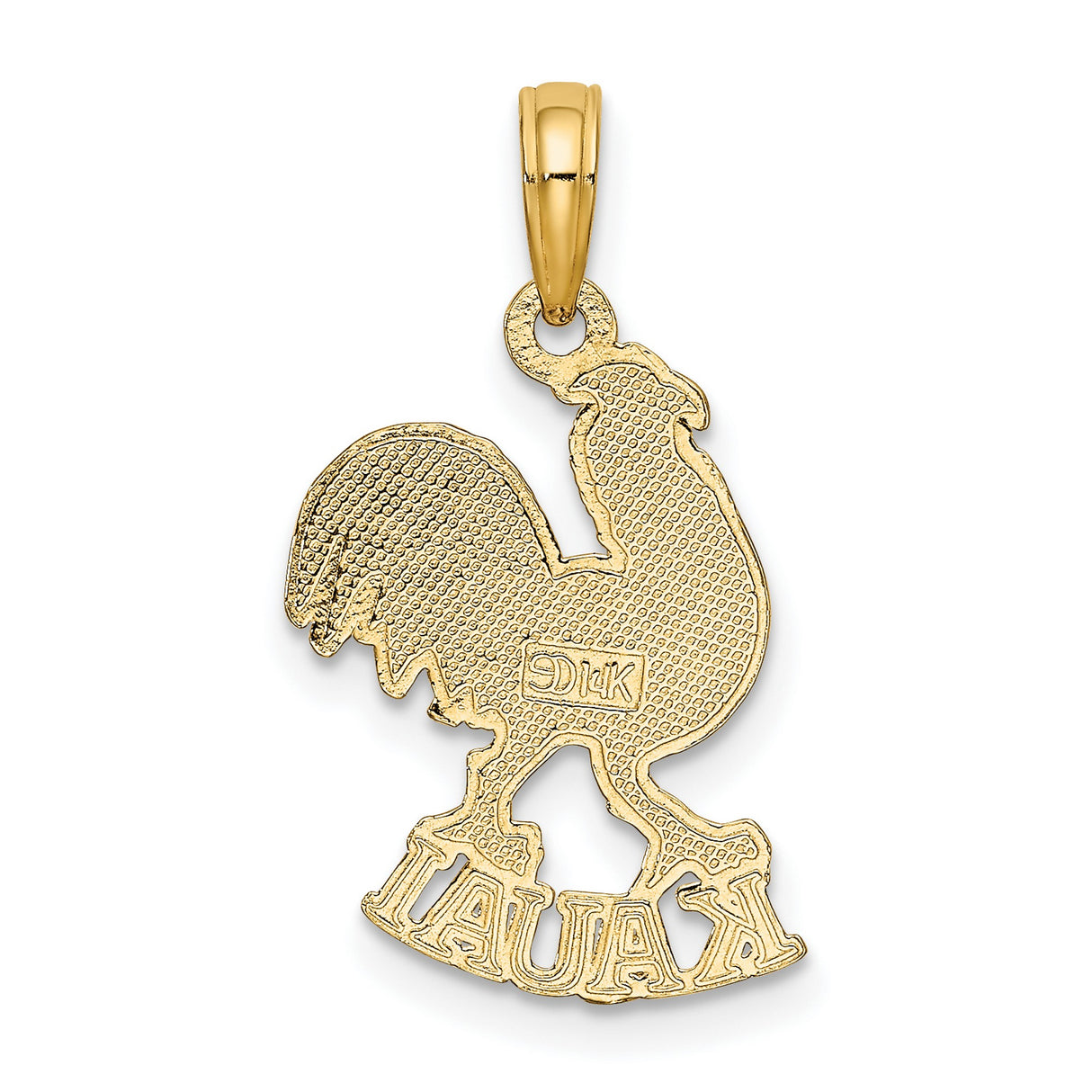 14k Yellow Gold Rooster Pendant, Hawaiian Style Symbolizing Pride and Island Culture