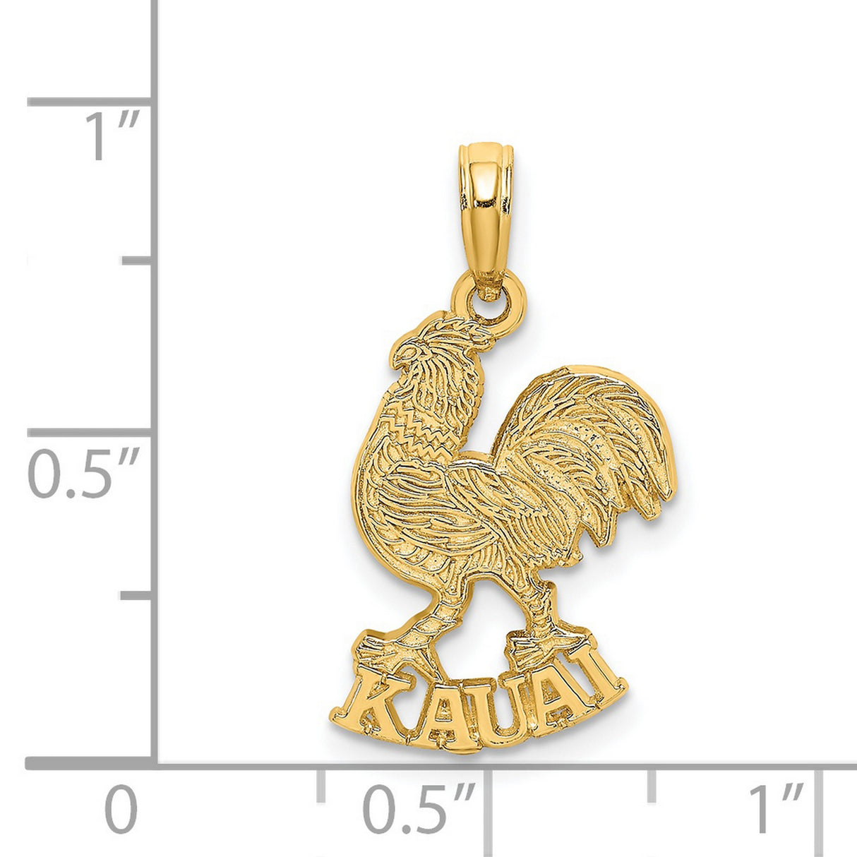 14k Yellow Gold Rooster Pendant, Hawaiian Style Symbolizing Pride and Island Culture