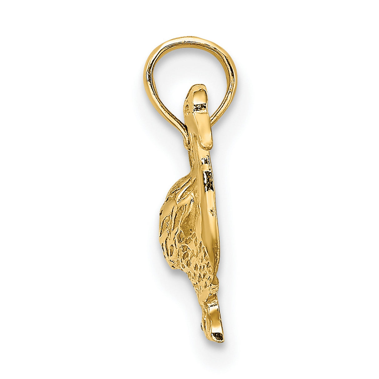 14k Yellow Gold Duck Pendant Charm, Realistic Animal Design, Unisex Bird Jewelry