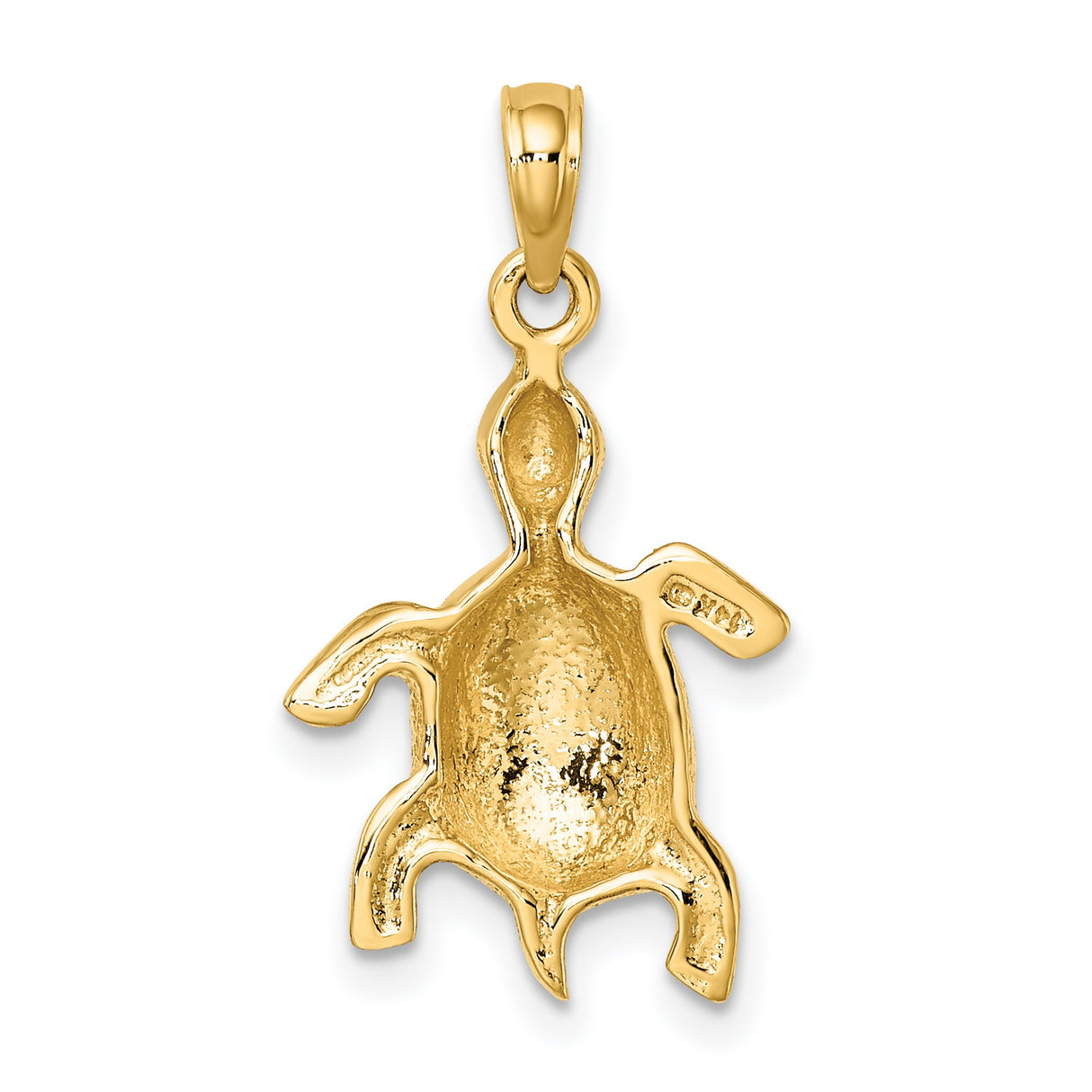 14k Yellow Gold Sea Turtle Pendant, Marine Animal Charm, Nature-Inspired Theme for Women or Unisex Wear