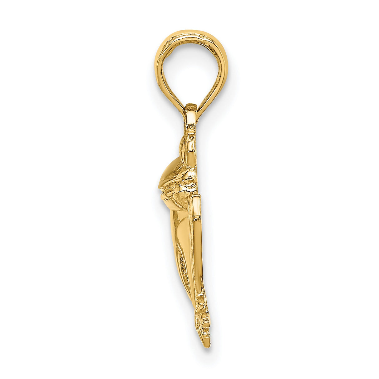 14k Yellow Gold Frog Pendant Charm, Detailed Amphibian Totem Symbol for Women or Unisex