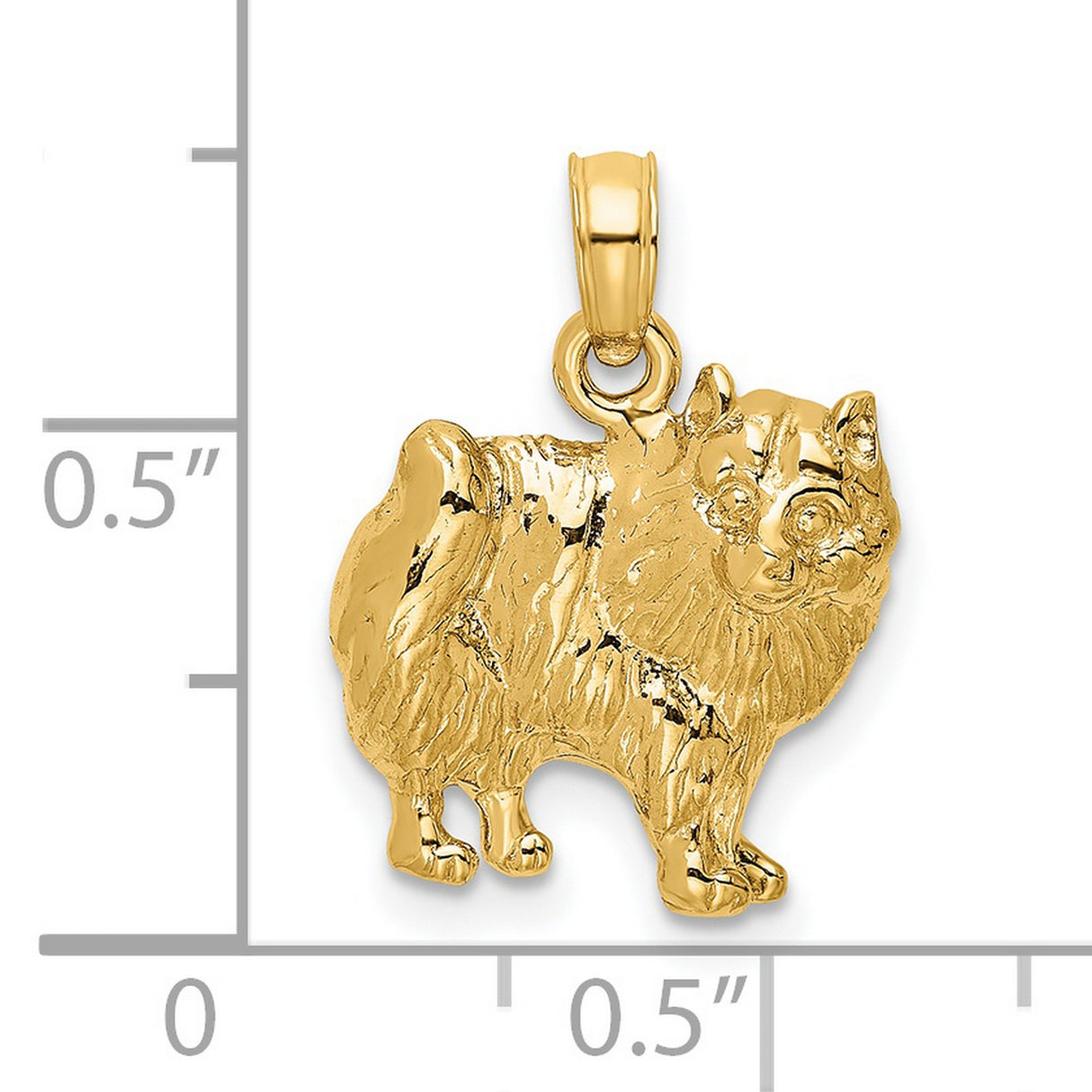 14k Yellow Gold Cat Pendant with Detailed Long-Haired Feline Design