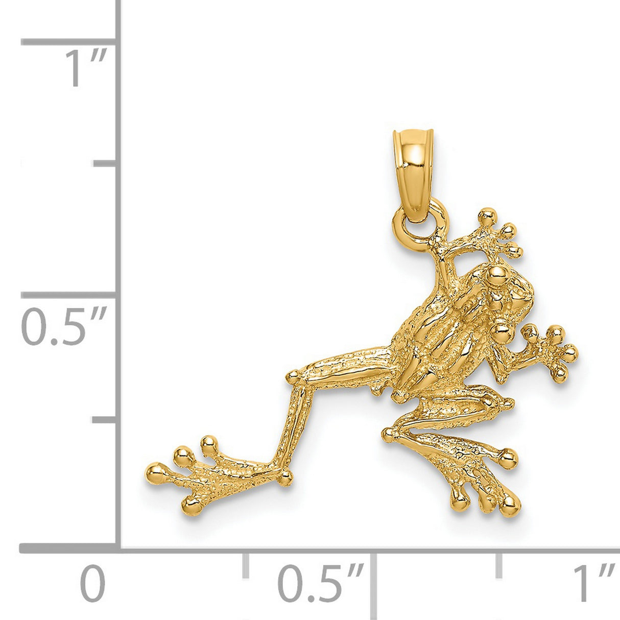 14k Yellow Gold Frog Pendant with Detailed Tree Frog Design, Nature Inspired Charm