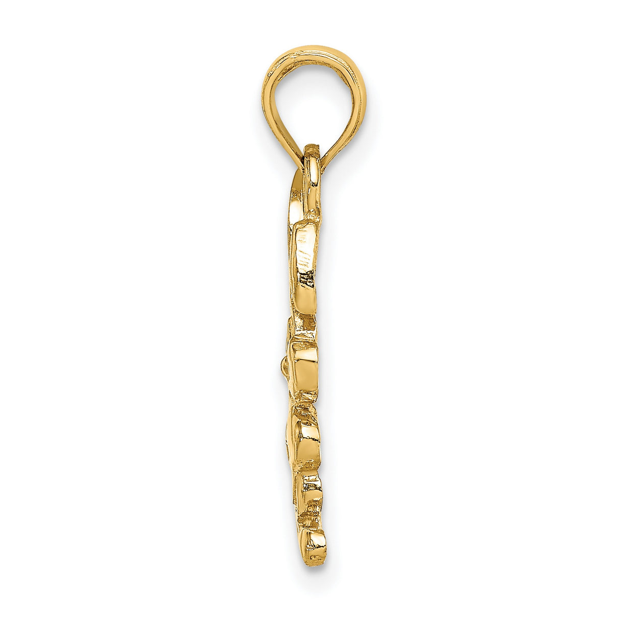 14k Yellow Gold Bunny Pendant, Playful Cartoon Rabbit Charm, Whimsical Easter Jewelry