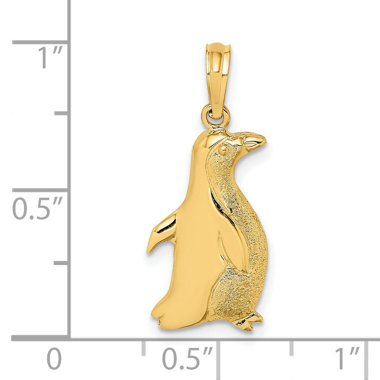 14k Yellow Gold Penguin Pendant, Detailed Animal Charm with Nature and Family Symbolism