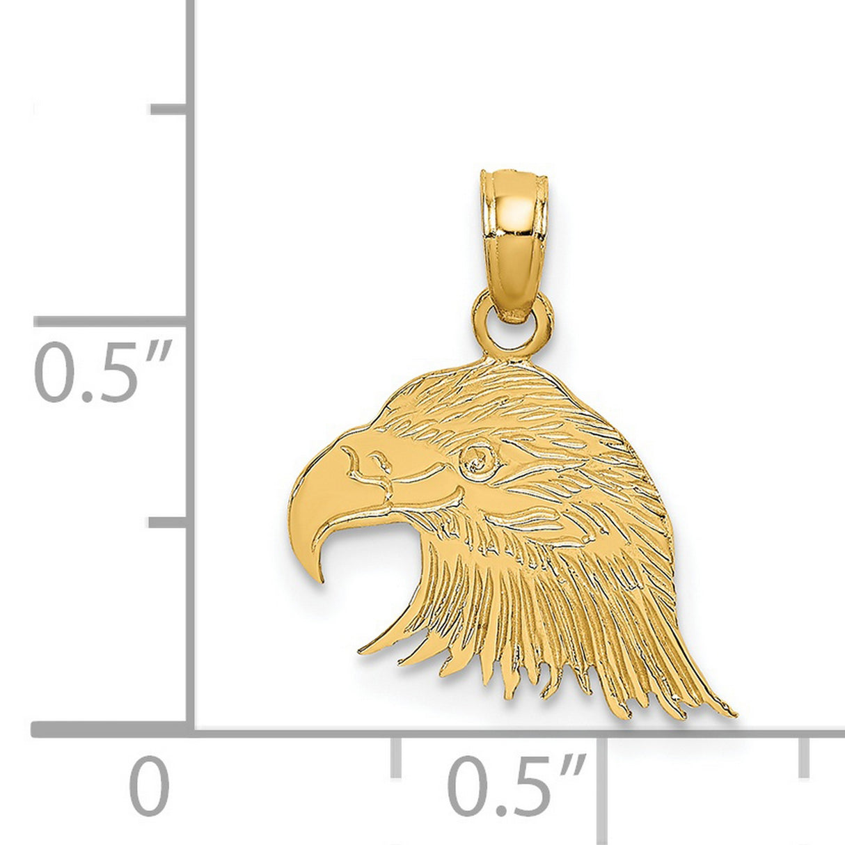 14k Yellow Gold Eagle Head Pendant, Bald Eagle Profile, Patriotic Wildlife Theme