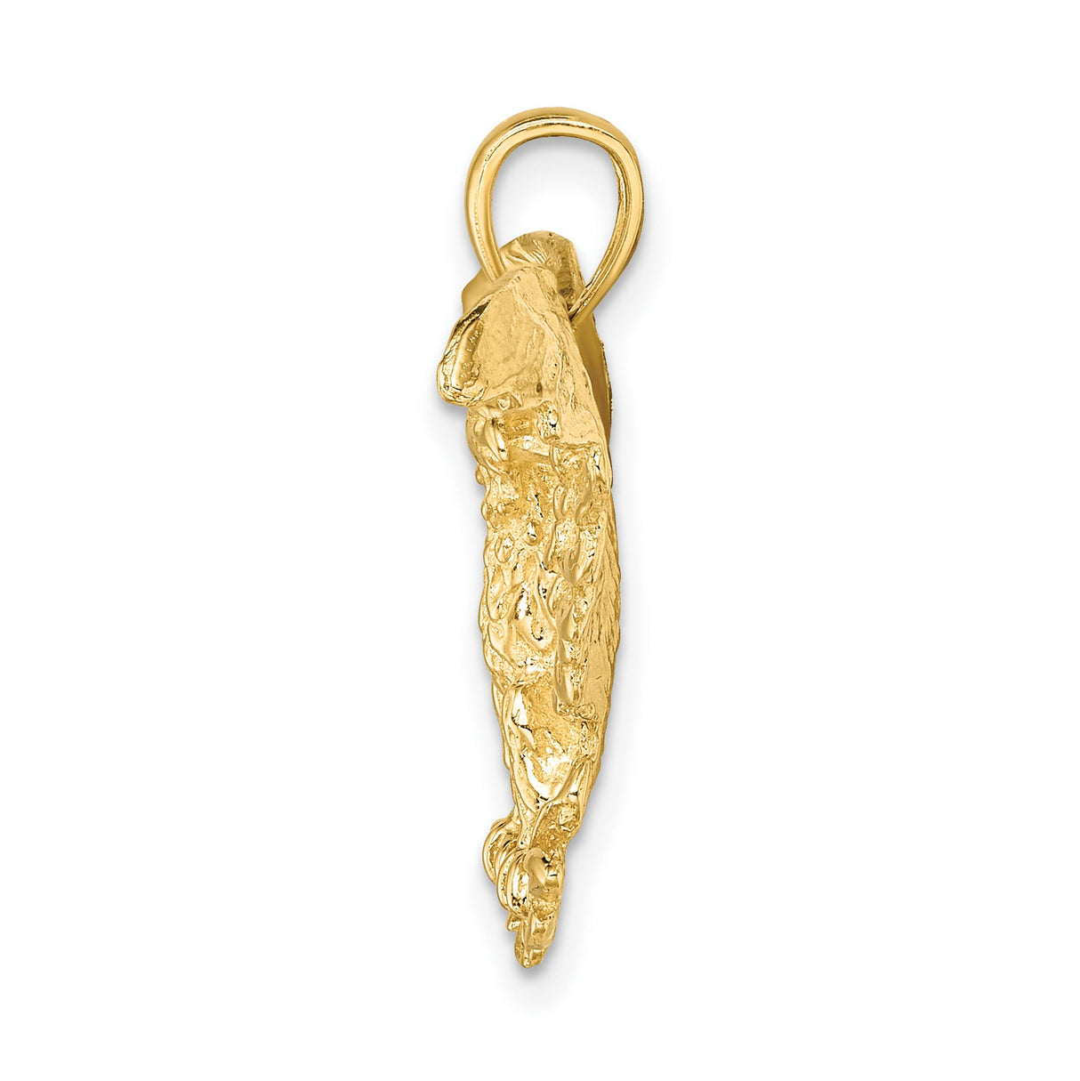 14k Yellow Gold Eagle Pendant with Spread Wings and Olive Branches, Patriotic Military Design