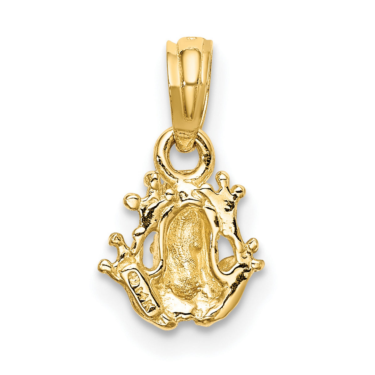 14k Yellow Gold Frog Pendant, Nature-Inspired Animal Totem with Spiritual Design