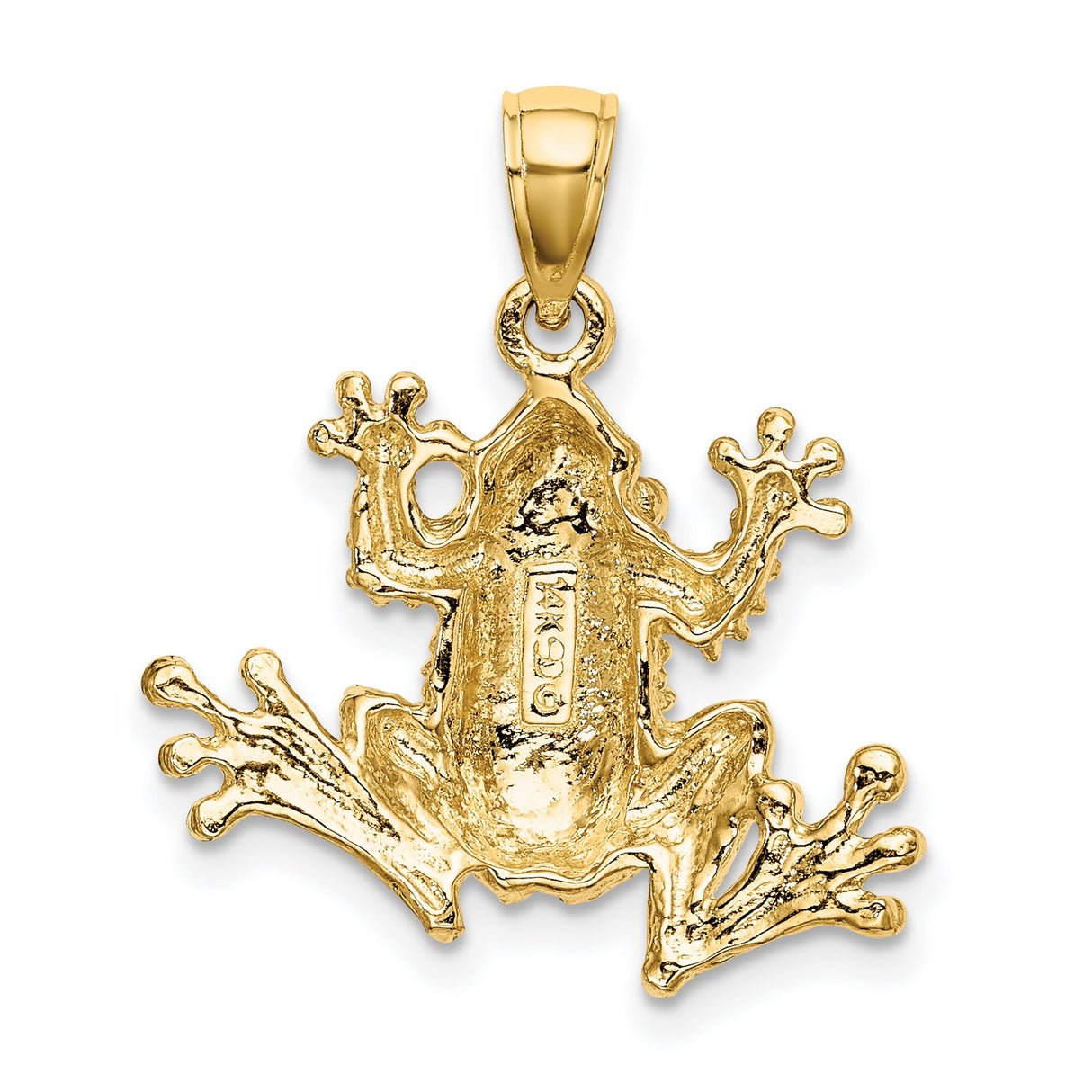 14k Yellow Gold Frog Pendant, Detailed Tree Frog Charm with Nature Symbolism for Women or Unisex