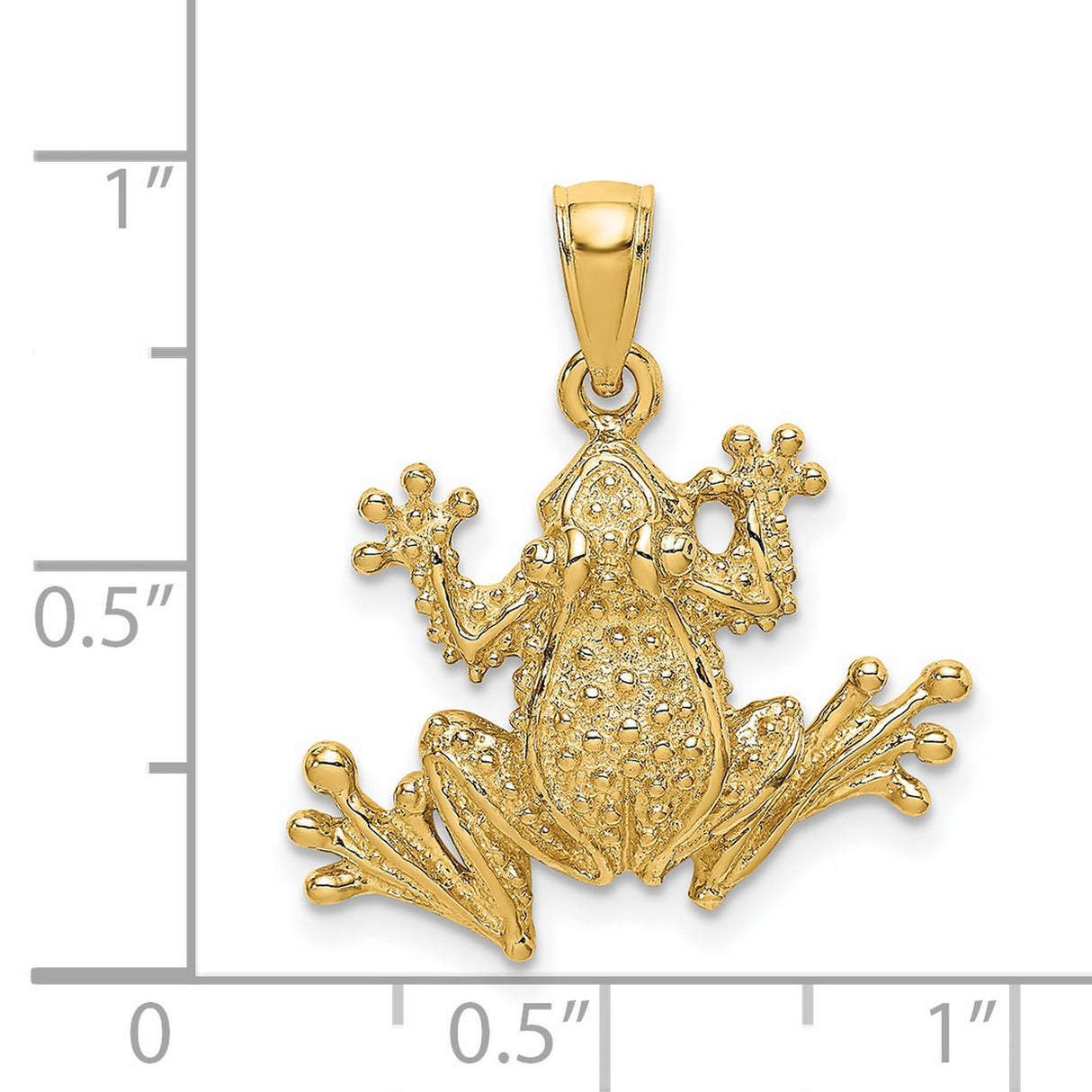 14k Yellow Gold Frog Pendant, Detailed Tree Frog Charm with Nature Symbolism for Women or Unisex