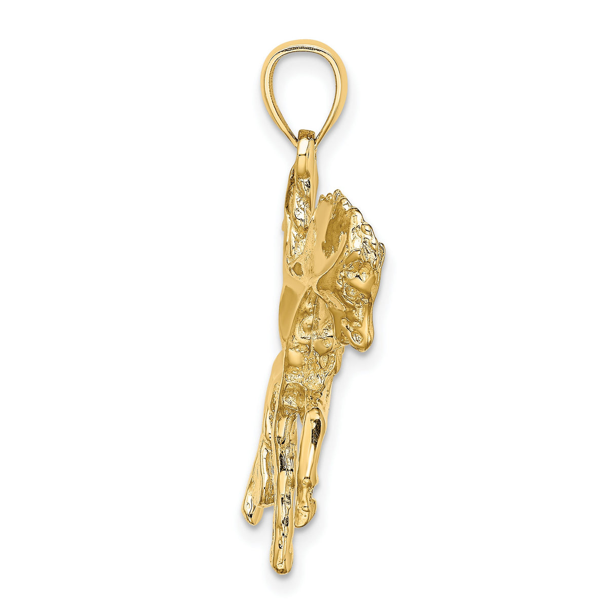 14k Yellow Gold Carousel Horse Pendant with Detailed Saddle and Reins, Vintage Style Charm
