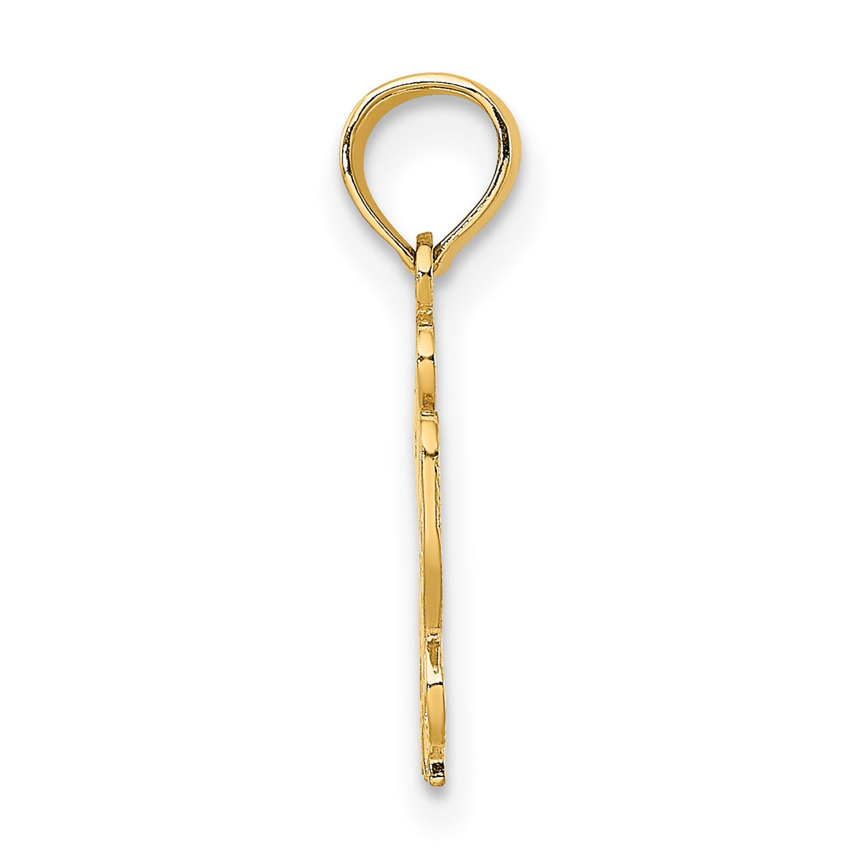 14k Yellow Gold Butterfly Pendant with Winged Figure and Heart Inscription