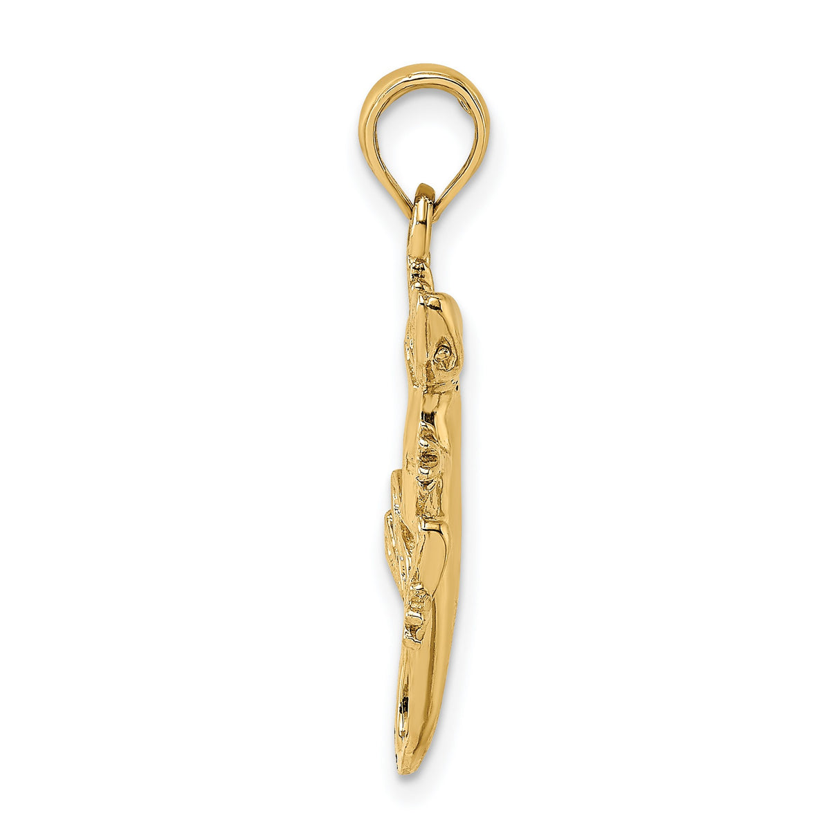 14k Yellow Gold Lizard Pendant, Sleek Gecko Design, Nature-Inspired Animal Charm