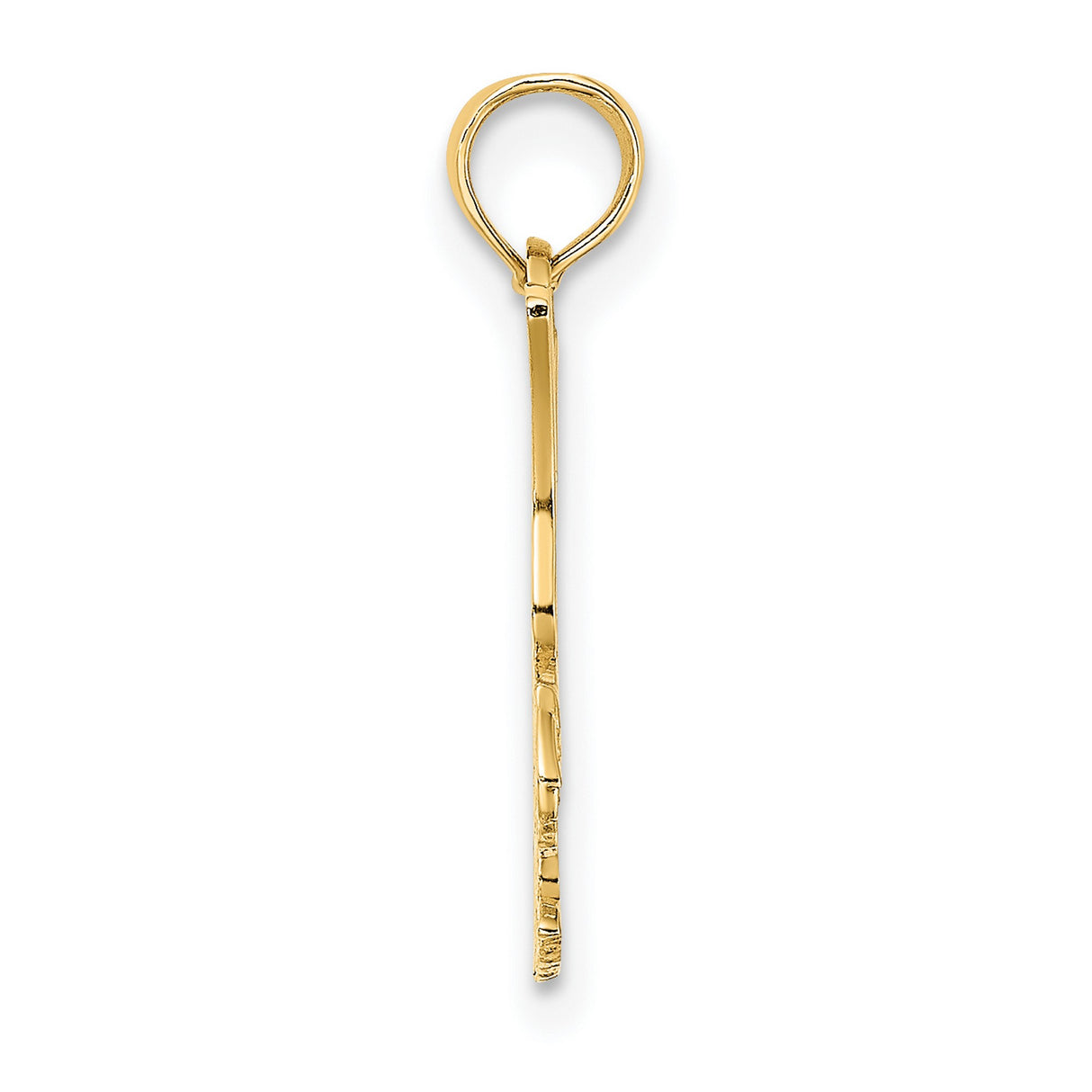 14k Yellow Gold Eagle Pendant, Cutout Bird in Flight Design, Symbol of Strength and Freedom