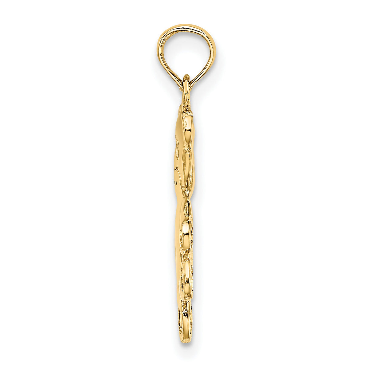 14k Yellow Gold Teddy Bear Pendant, Playful Animal Design Charm for Women