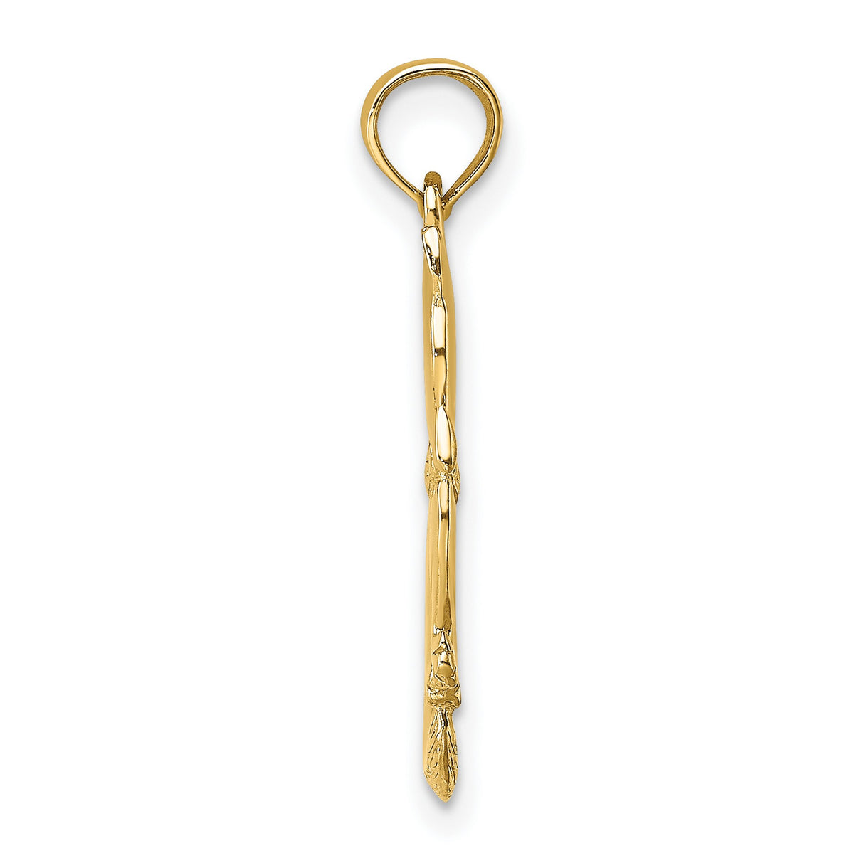 14k Yellow Gold Cat Pendant with Bowtie, Sitting Feline Charm for Women