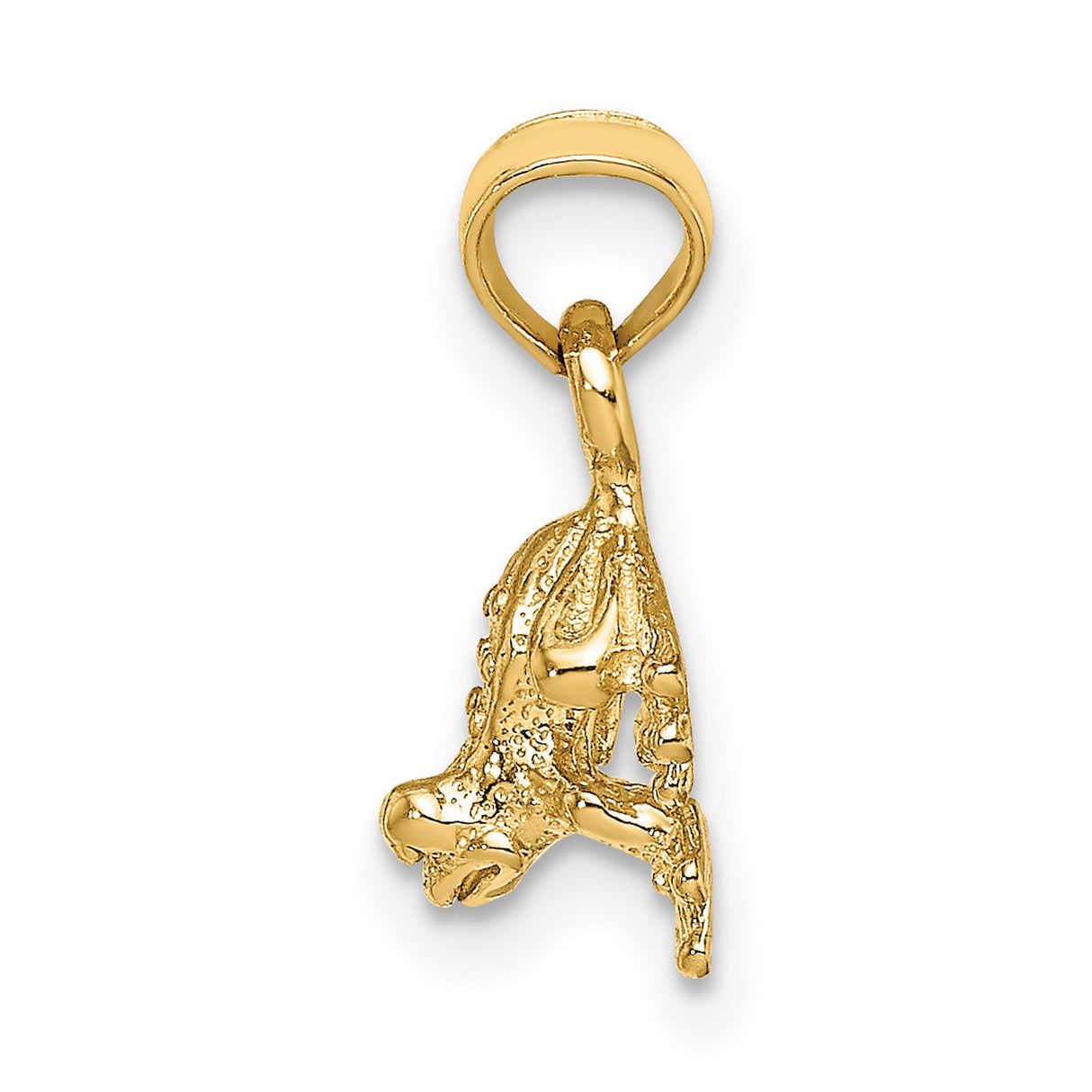 14k Yellow Gold Tree Frog Pendant, Nature Charm with Animal Symbolism for Women or Unisex Wear