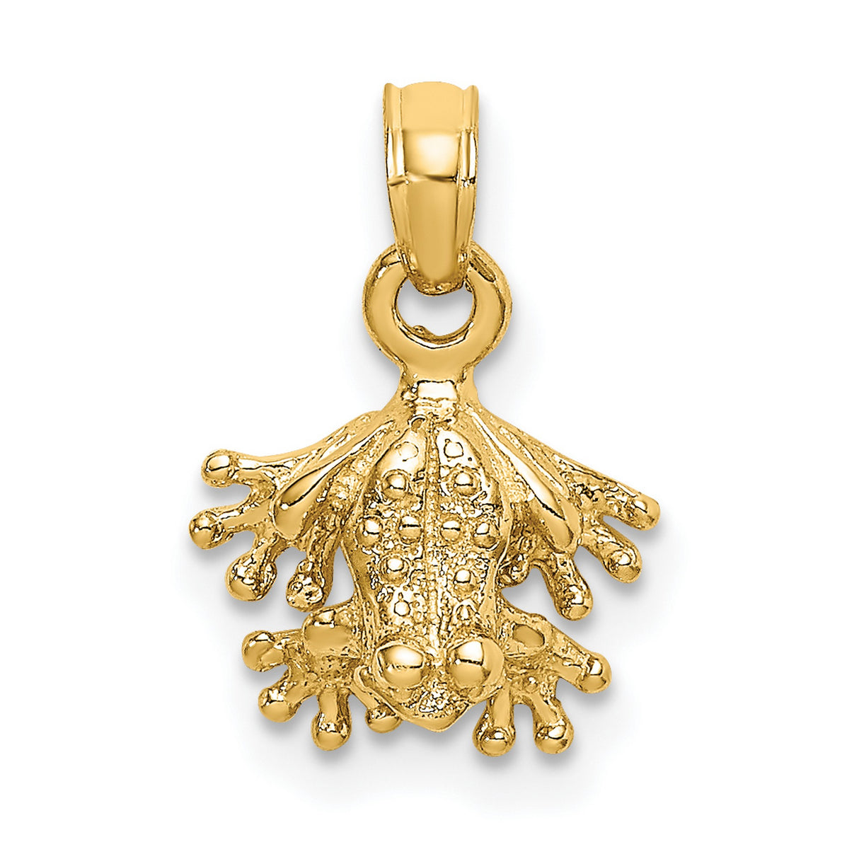 14k Yellow Gold Tree Frog Pendant, Nature Charm with Animal Symbolism for Women or Unisex Wear