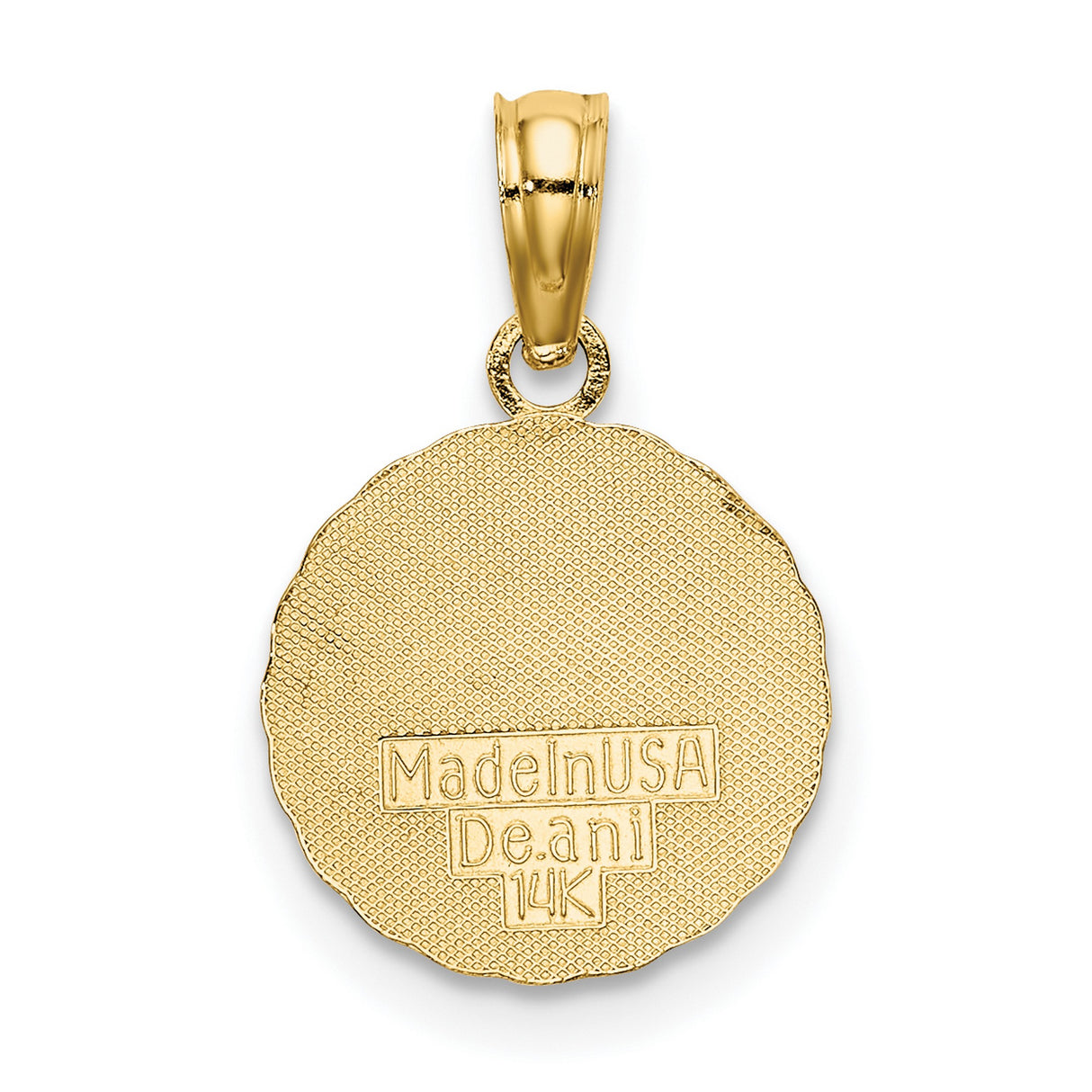 14k Yellow Gold Sun Face Pendant with Textured Sunburst Design, Celestial and Boho Style