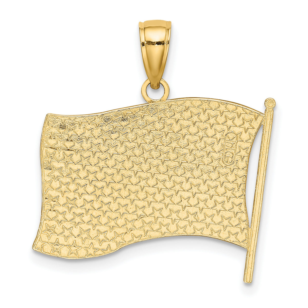 14k Yellow Gold American Flag Pendant with Red White and Blue Enamel, Patriotic Jewelry